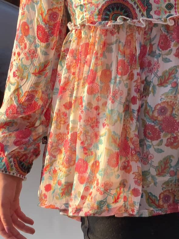 Kaaya Off White Flared Kurti (Women)