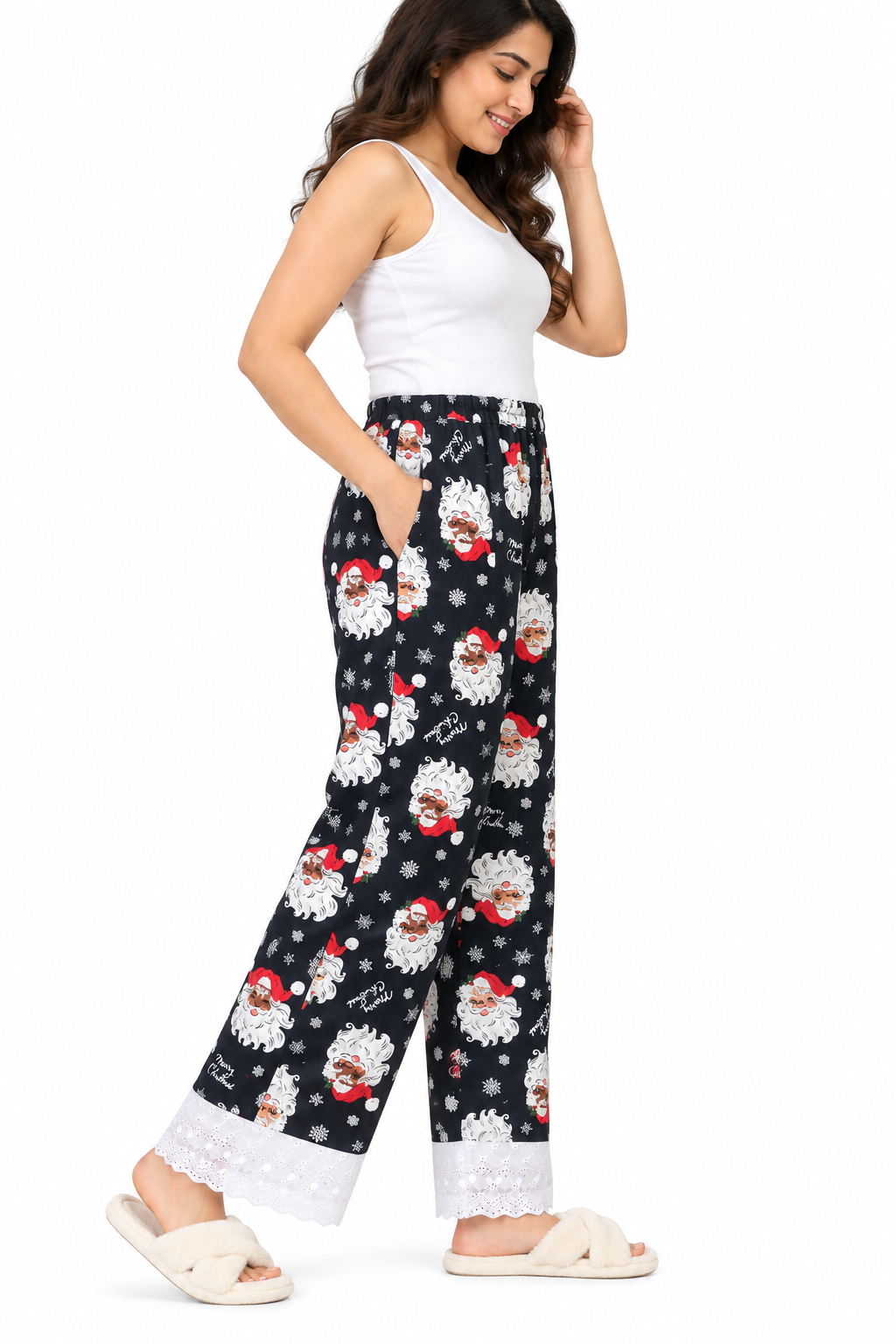 Santa Woolen Lower with Lace