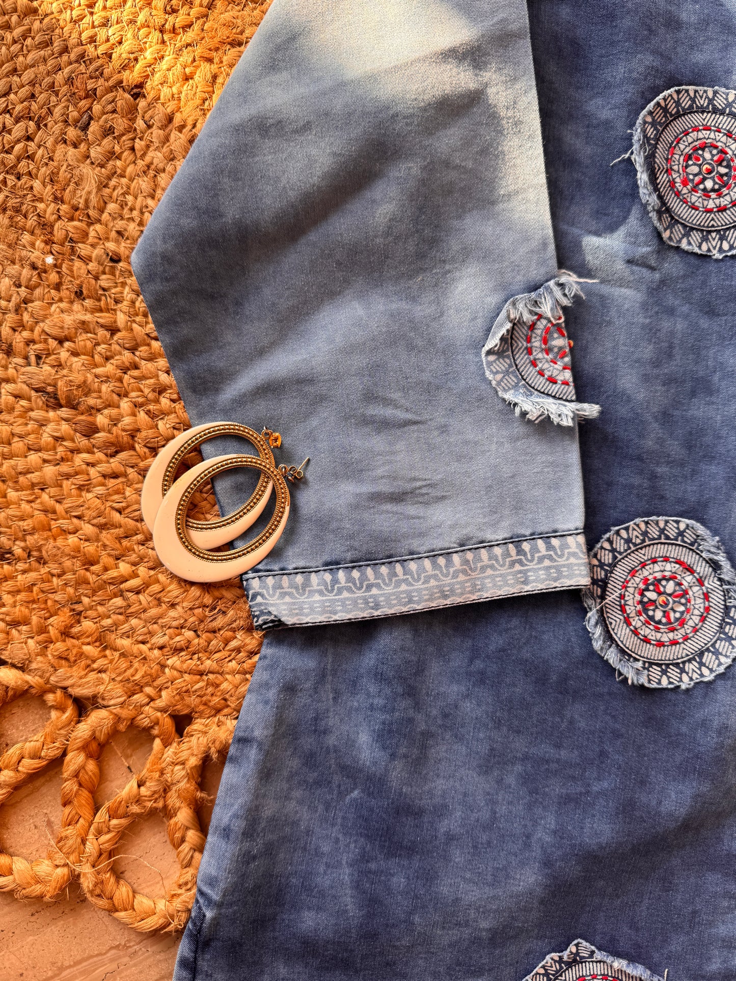 Indie Patch Denim Kurti (Women)