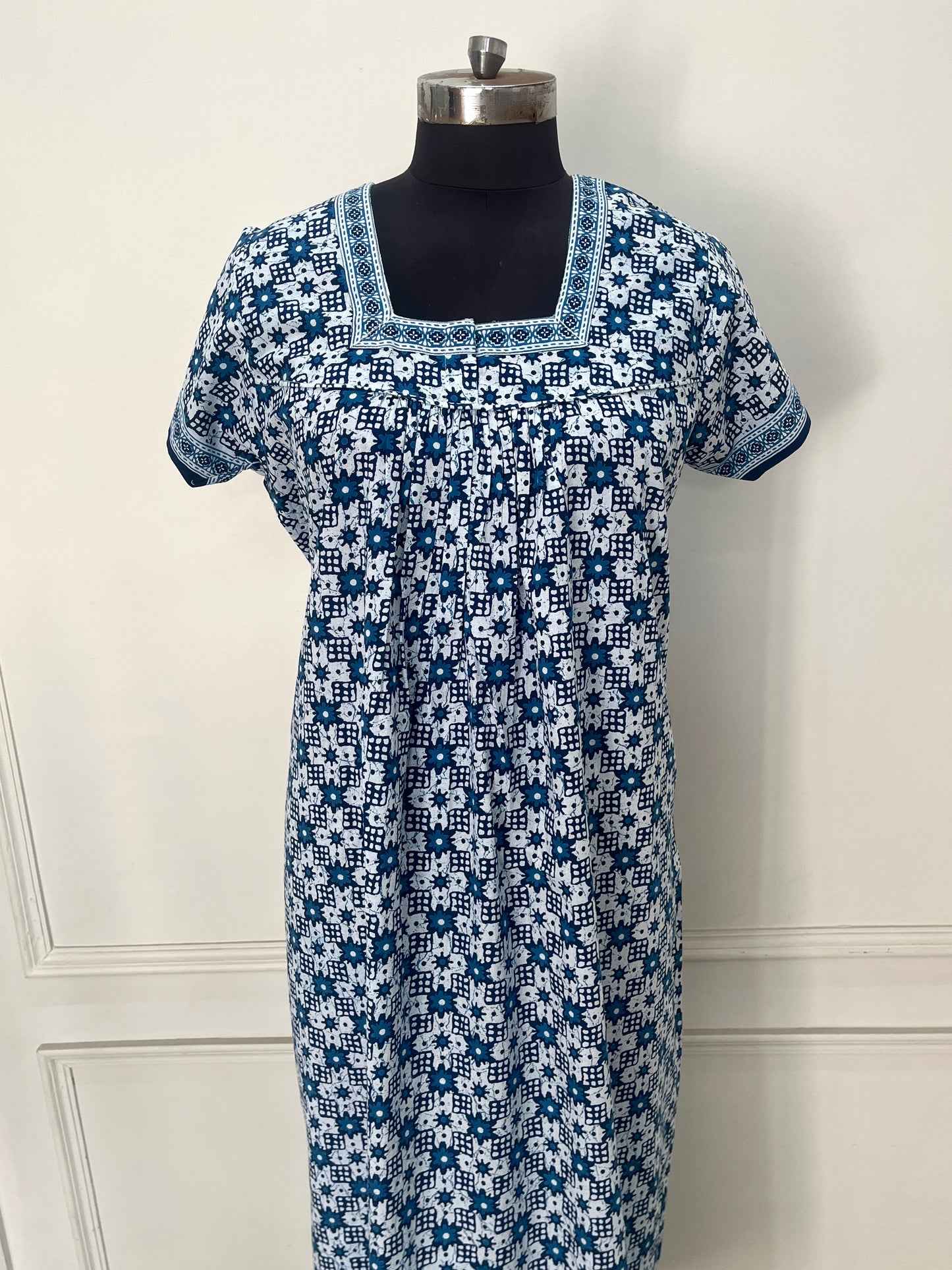 Blue Mandala Cotton Nighty (Women)