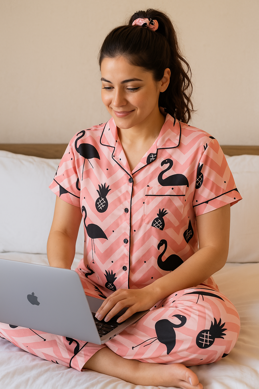 Peach Flamingo Pj Set (Women)
