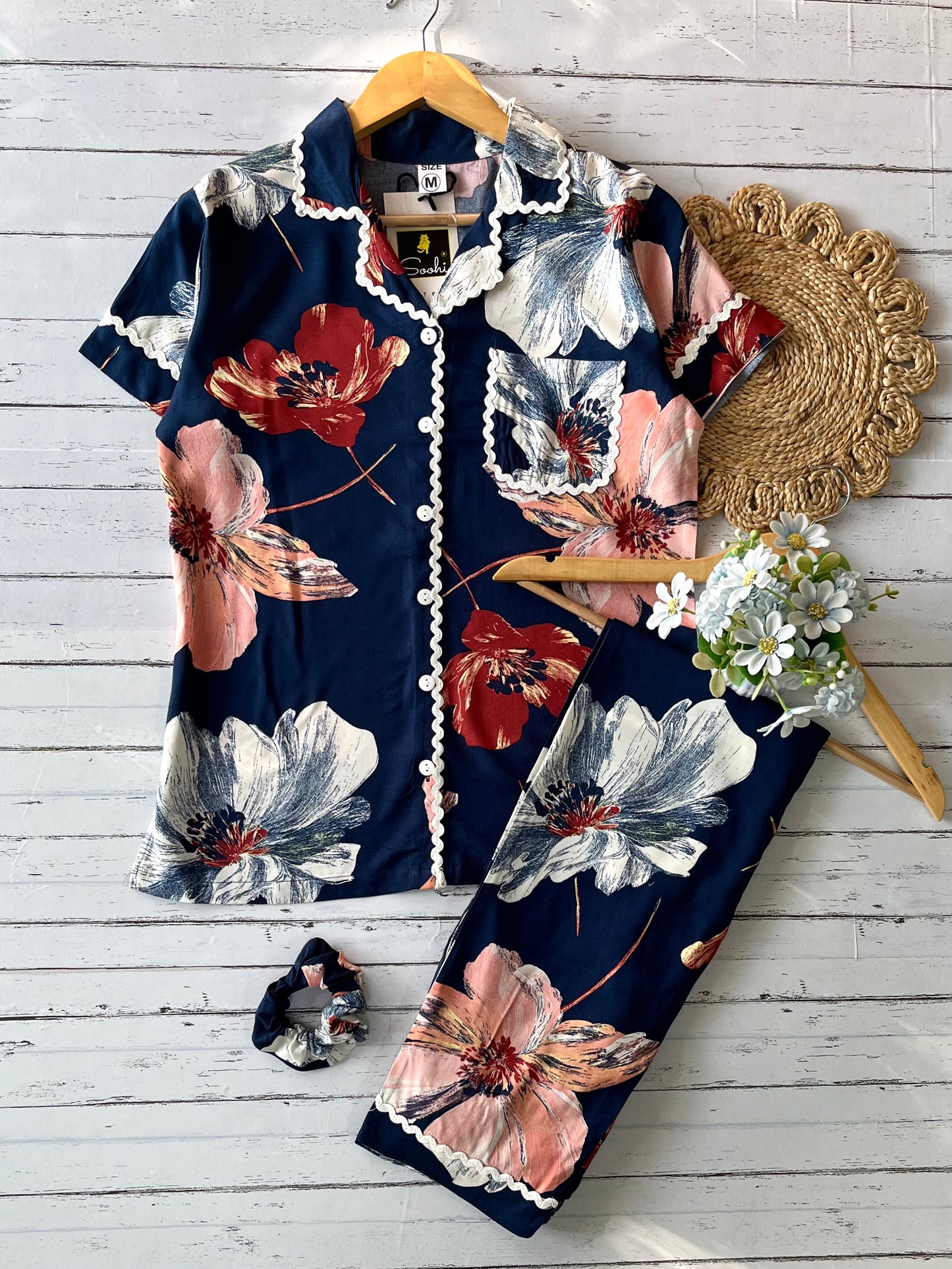 Blue Floral Pj Set (Women)