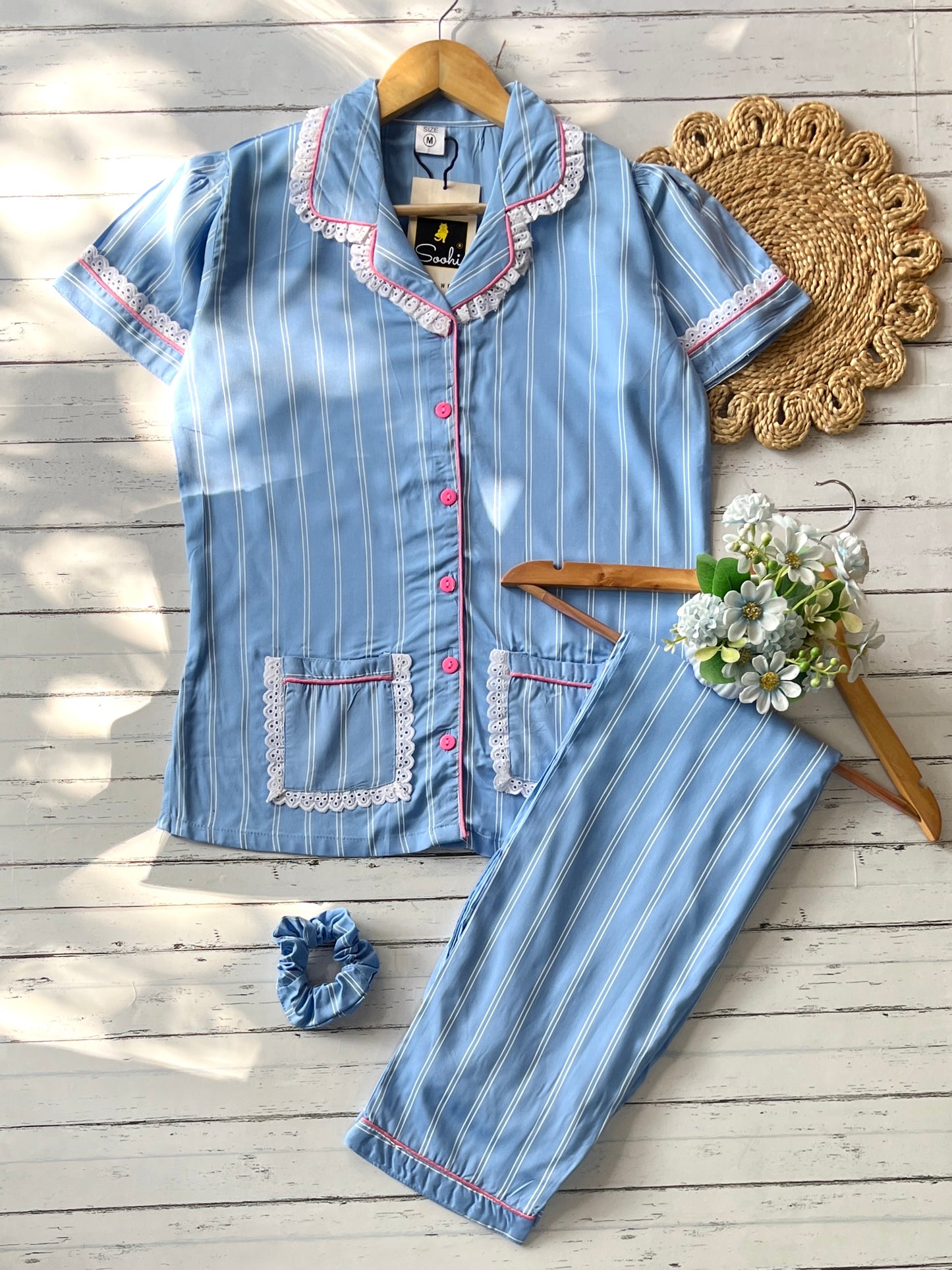 Blue Stripe Pj Set (Women)