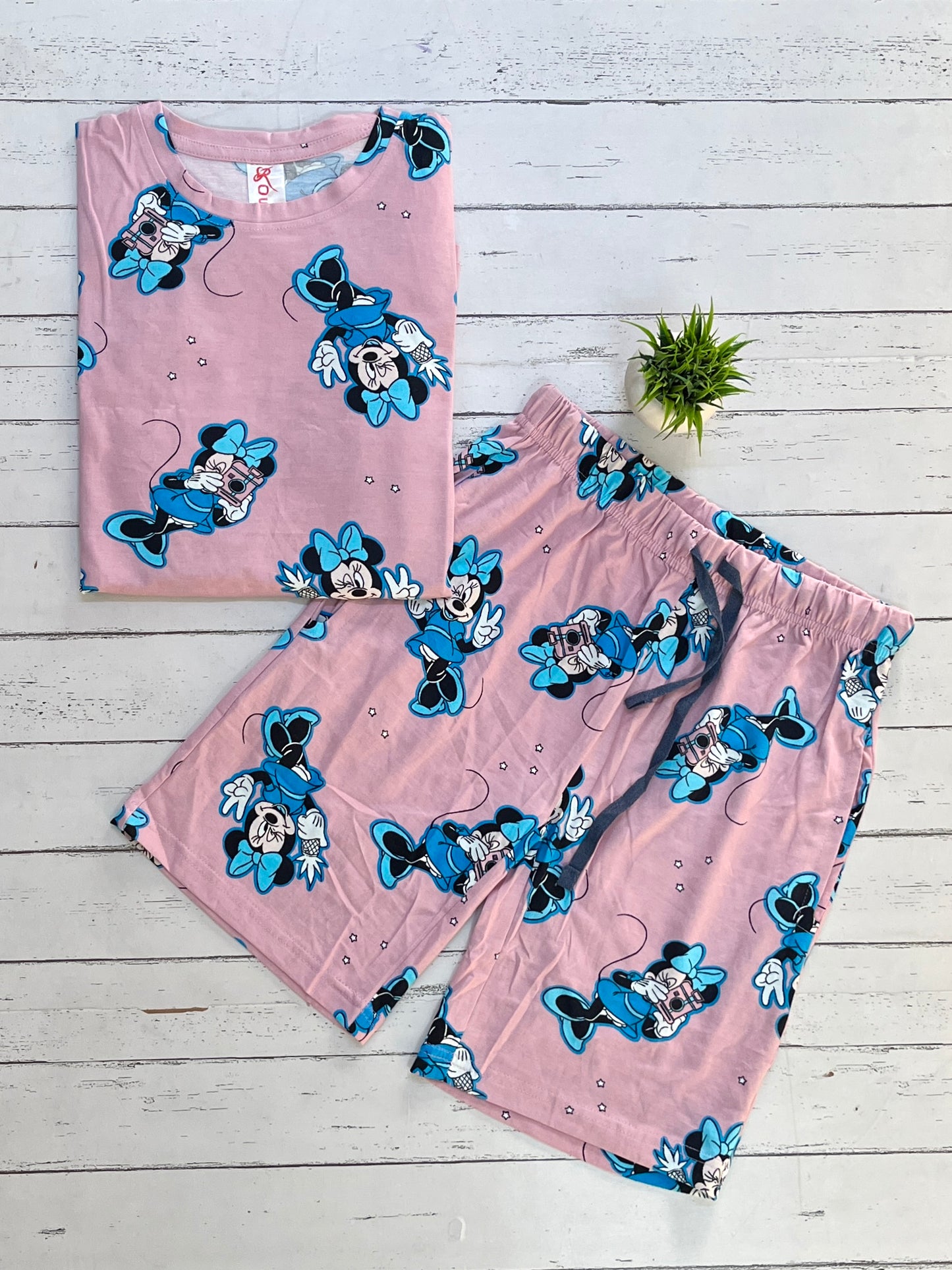 Pink Mickey Shorts Set (Women)