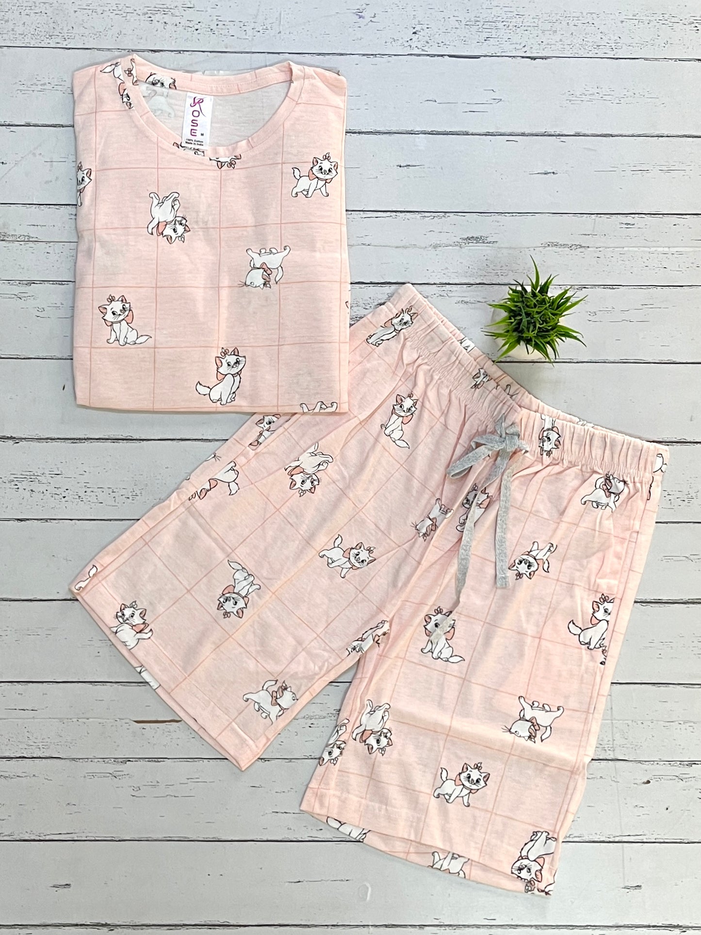 Peach Kitty Shorts Set (Women)