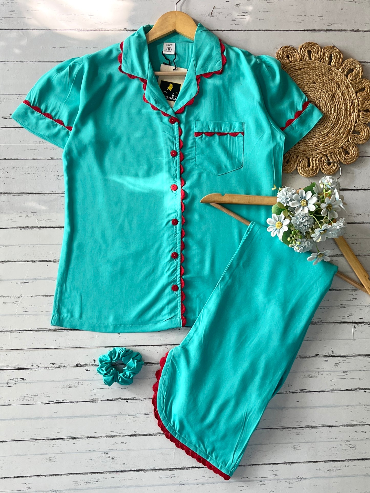 Green Scallop Pj Set (Women)