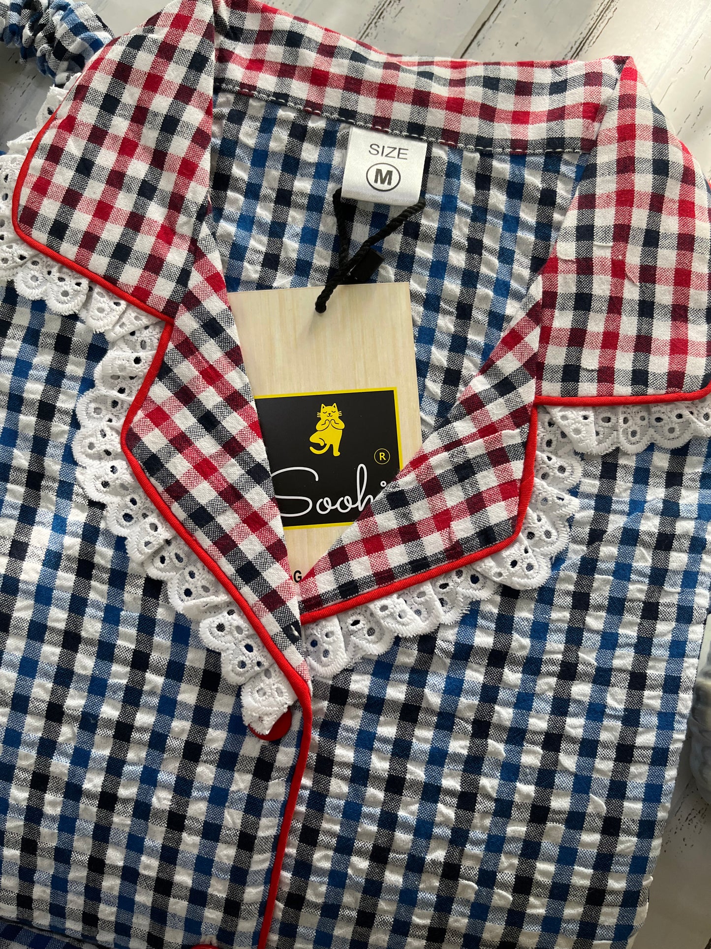 Blue & Red Checks Pj Set (Women)