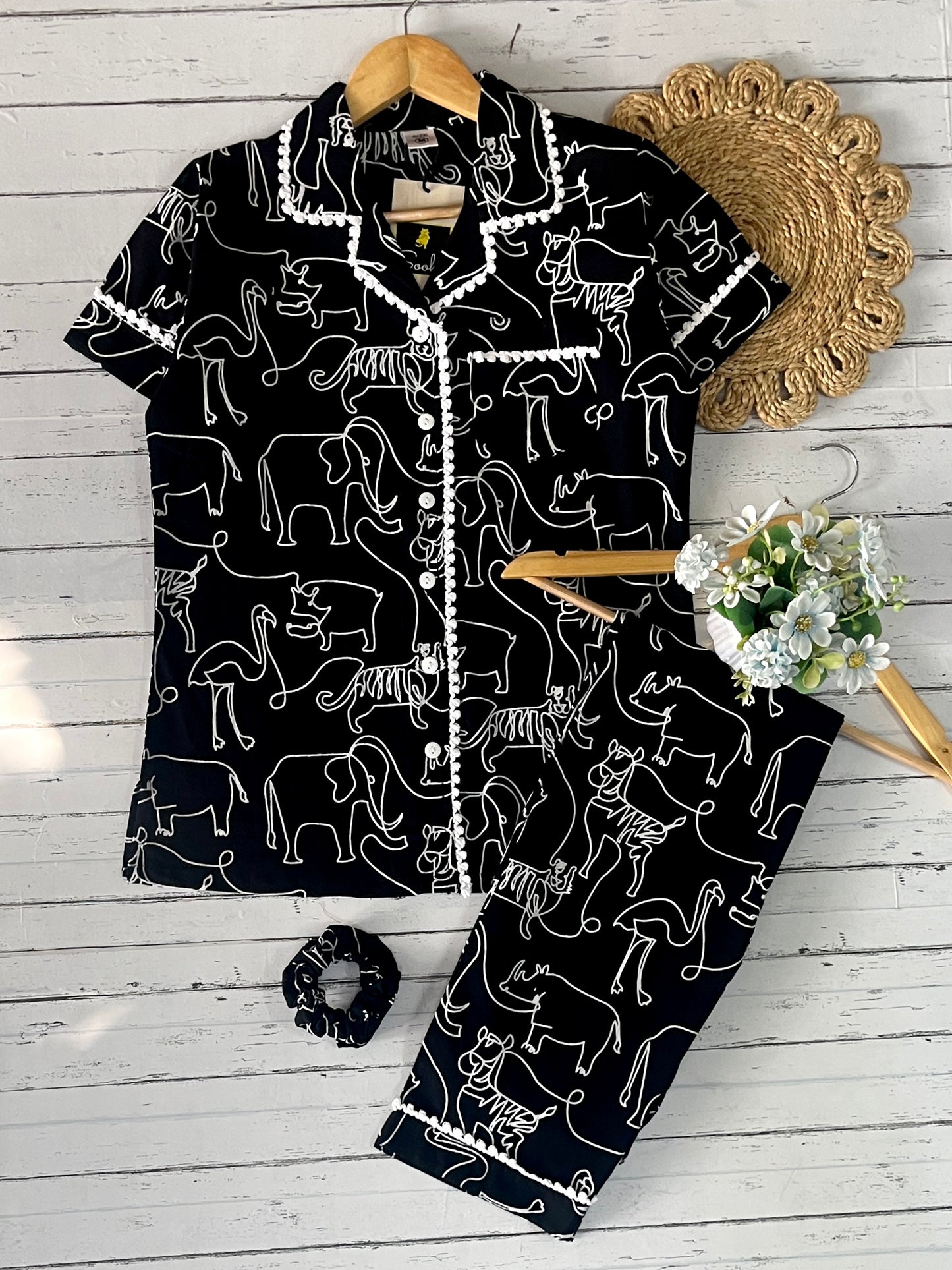 Black Zoo Pj Set (Women)