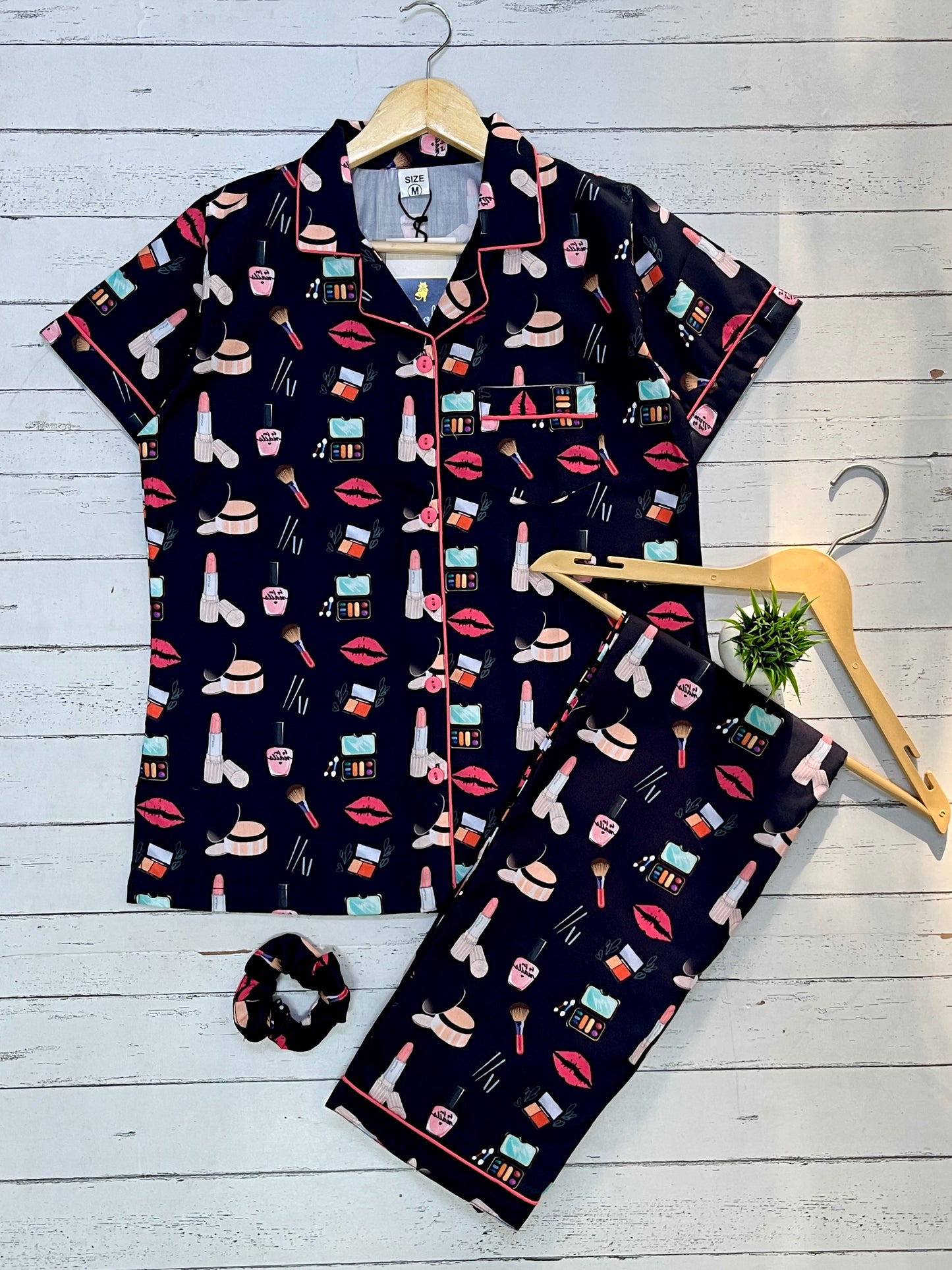Black Makeup PJ Set (Women)