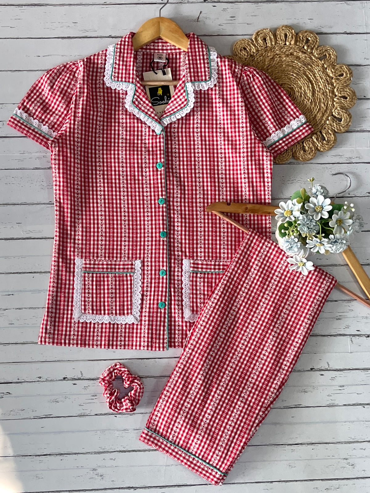 Red Checks Pj Set (Women)