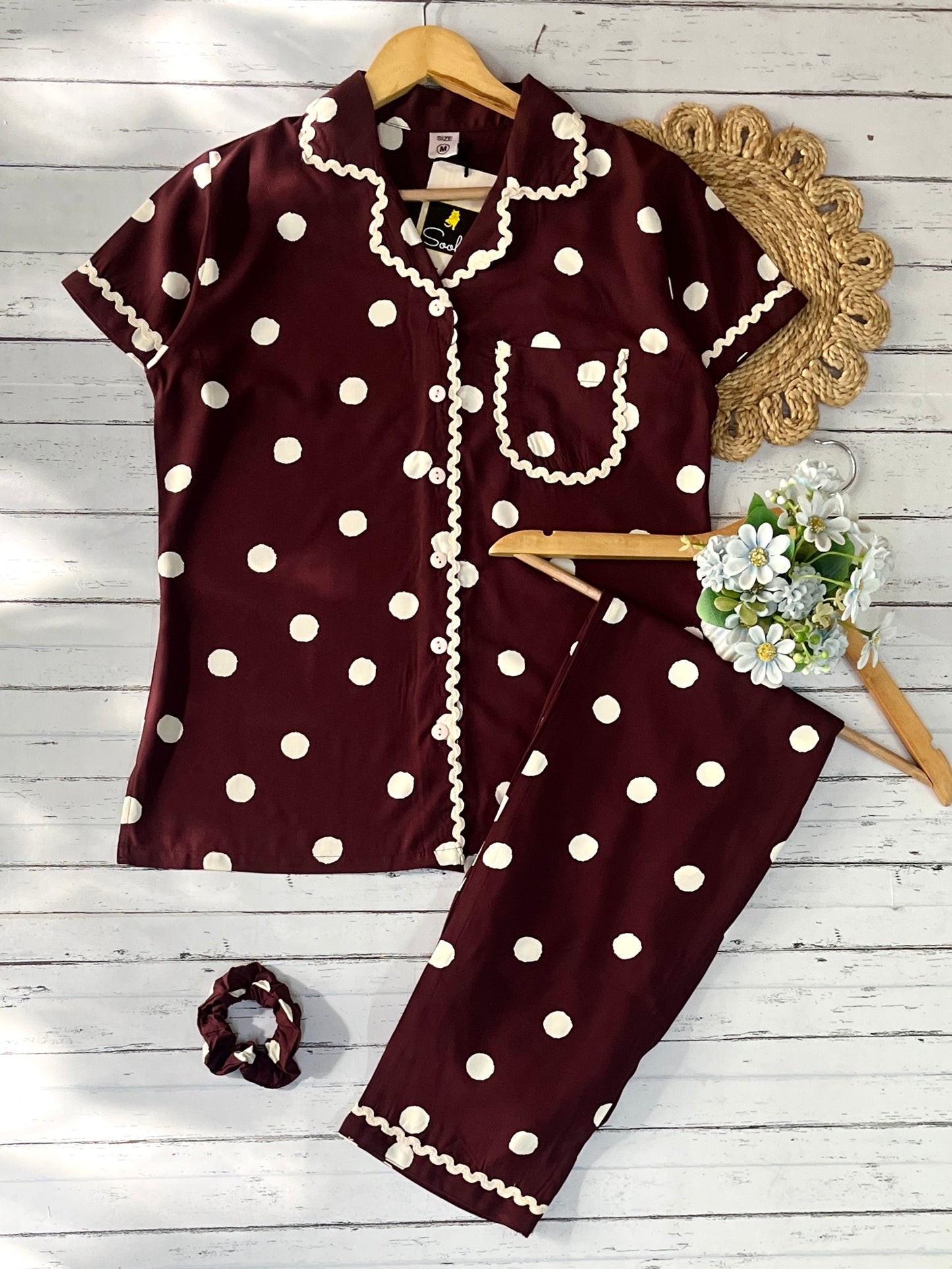 Brown Polka Pj Set (Women)