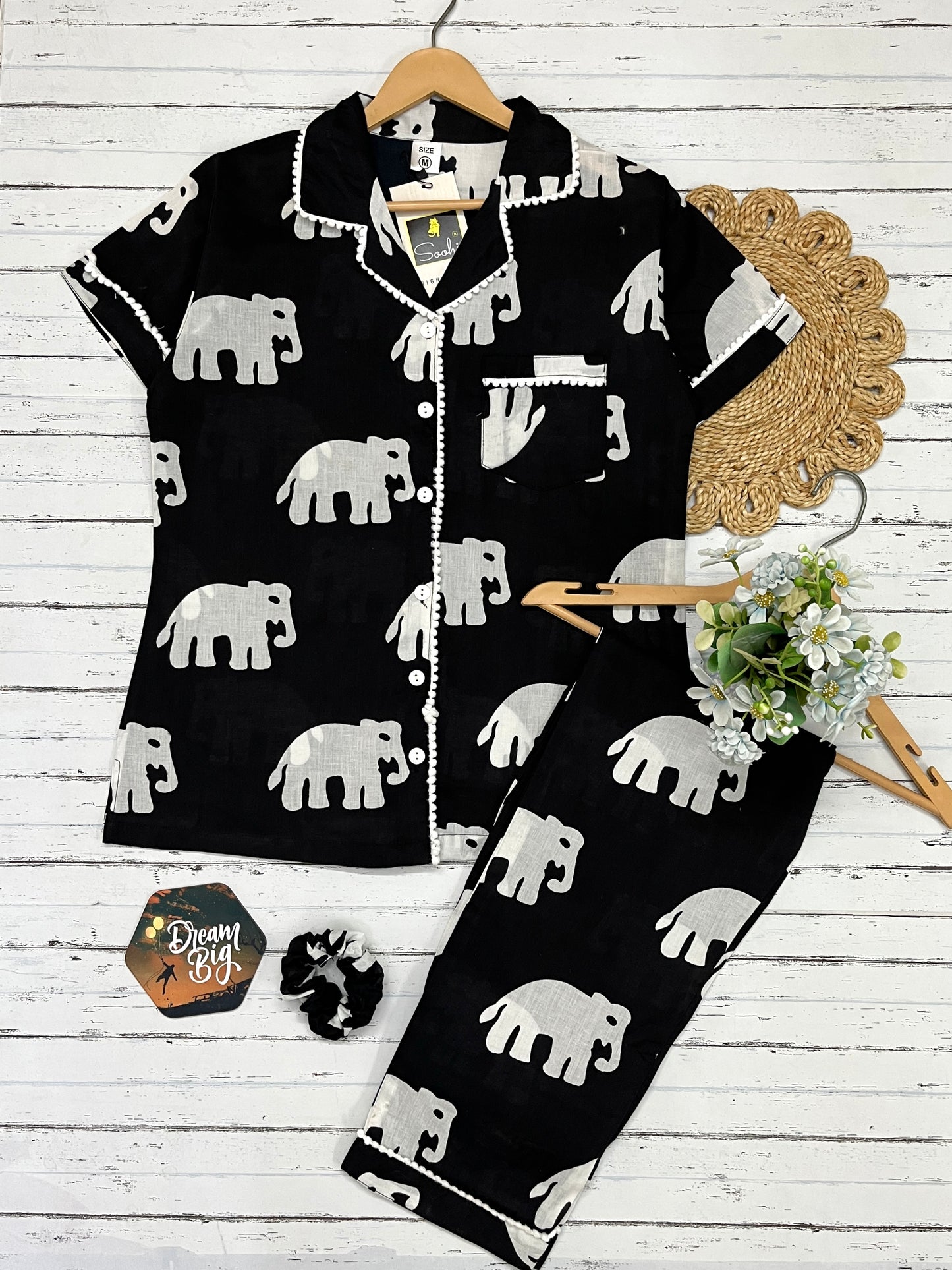 Black Elephant pure cotton Pj Set (Women)