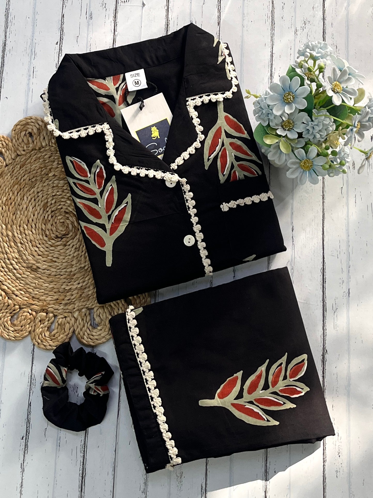 Black Leaves Pj Set (Women)
