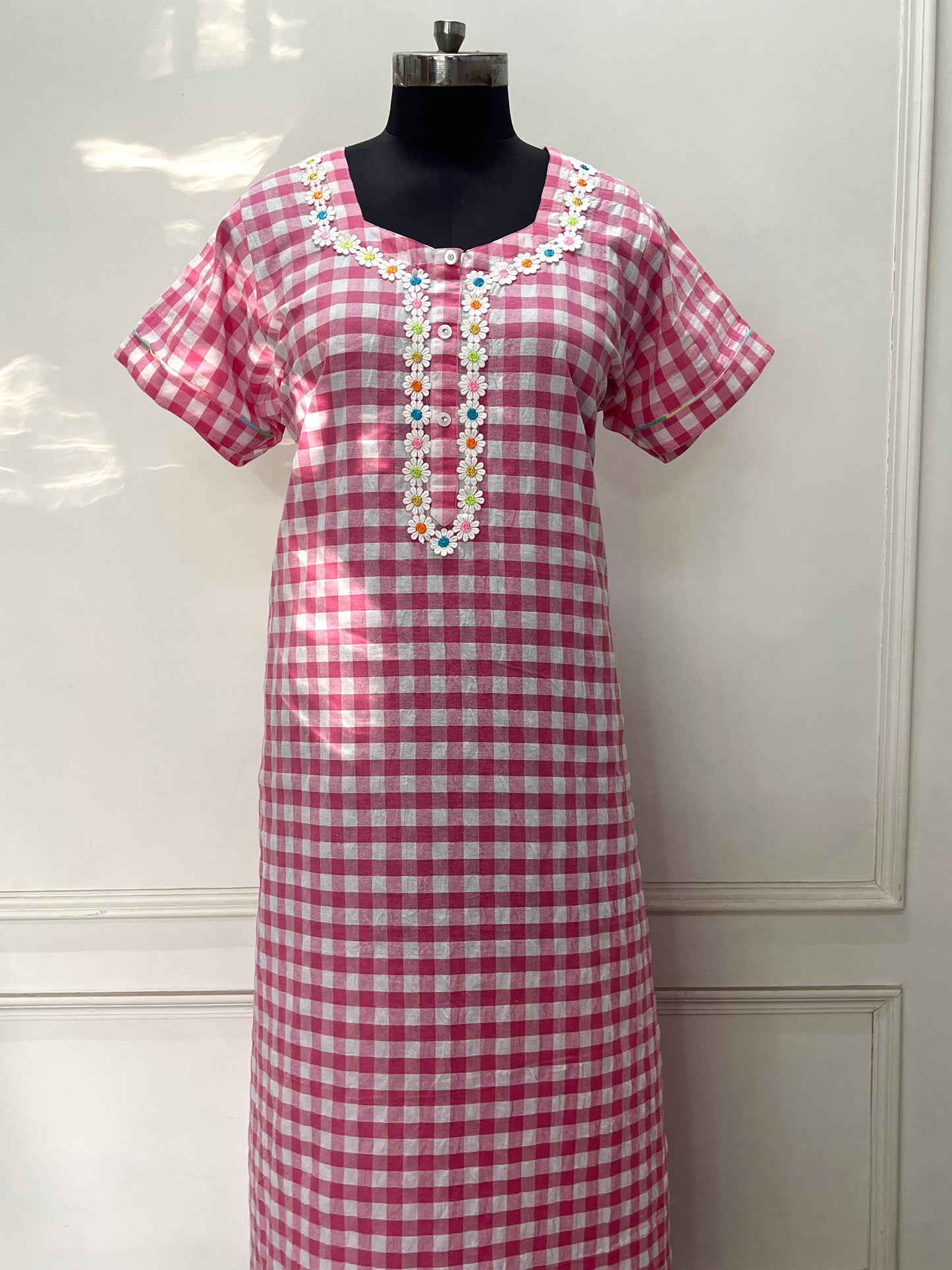 Pink Candy Checks Nighty (Women)