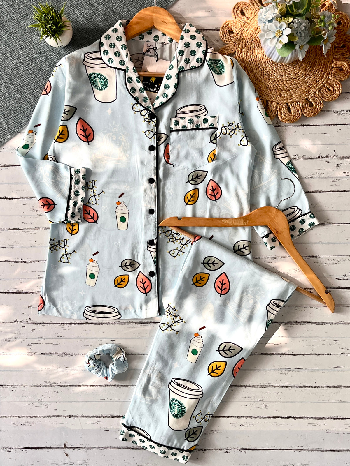 Blue Coffee Pj Set (Women)