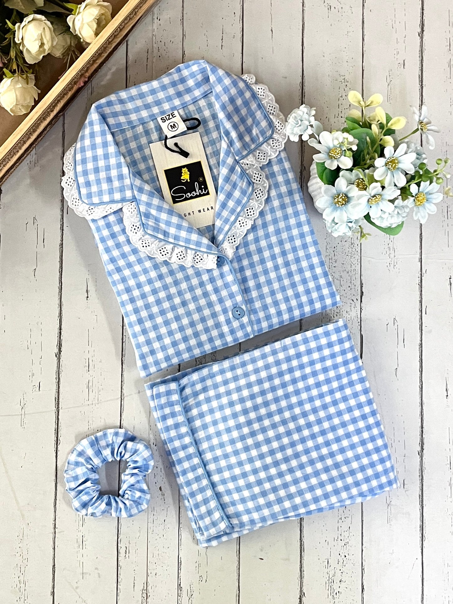Blue Checks Pj Set (Women)