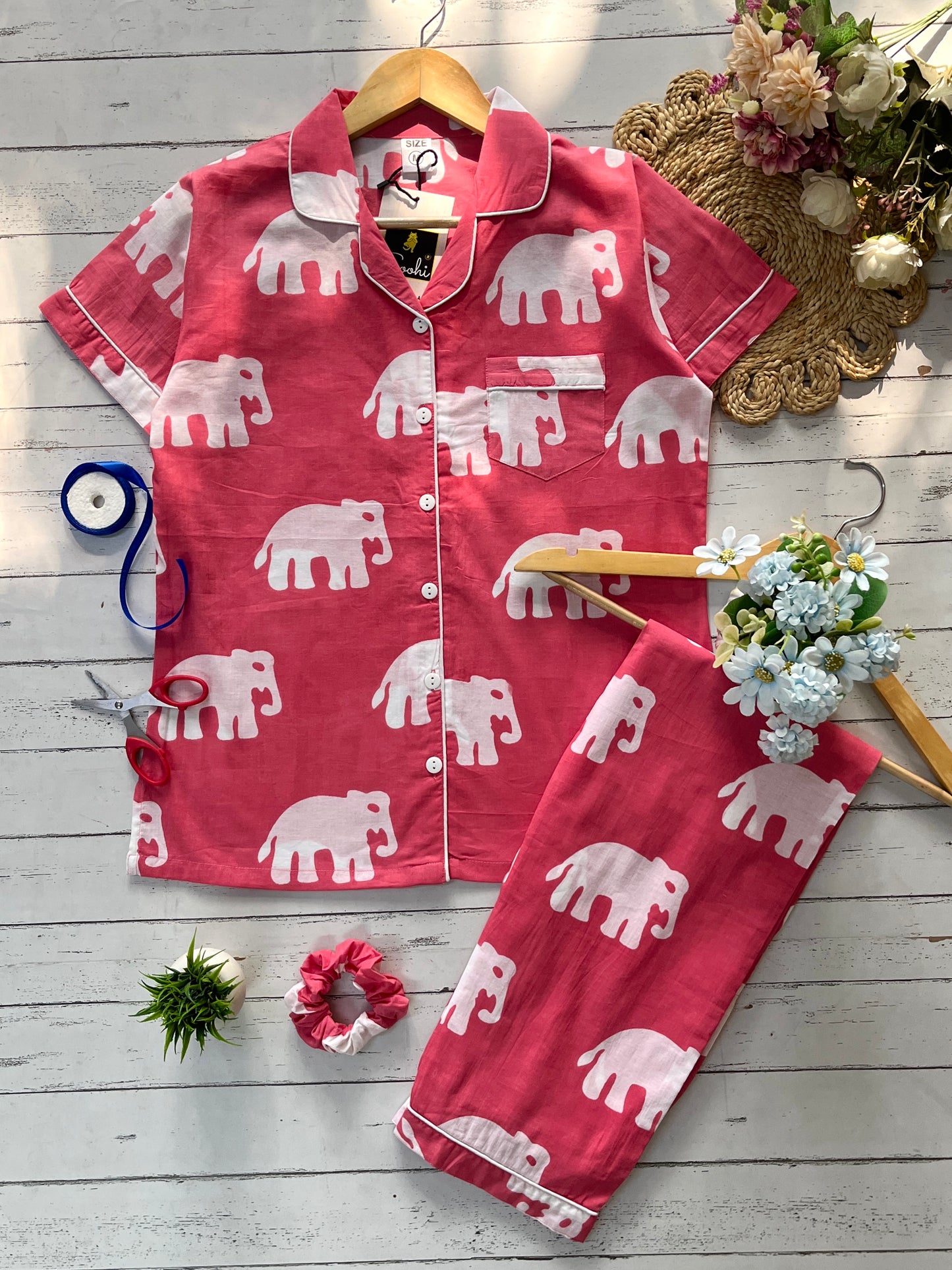 Pink Elephant Pj Set (Women)