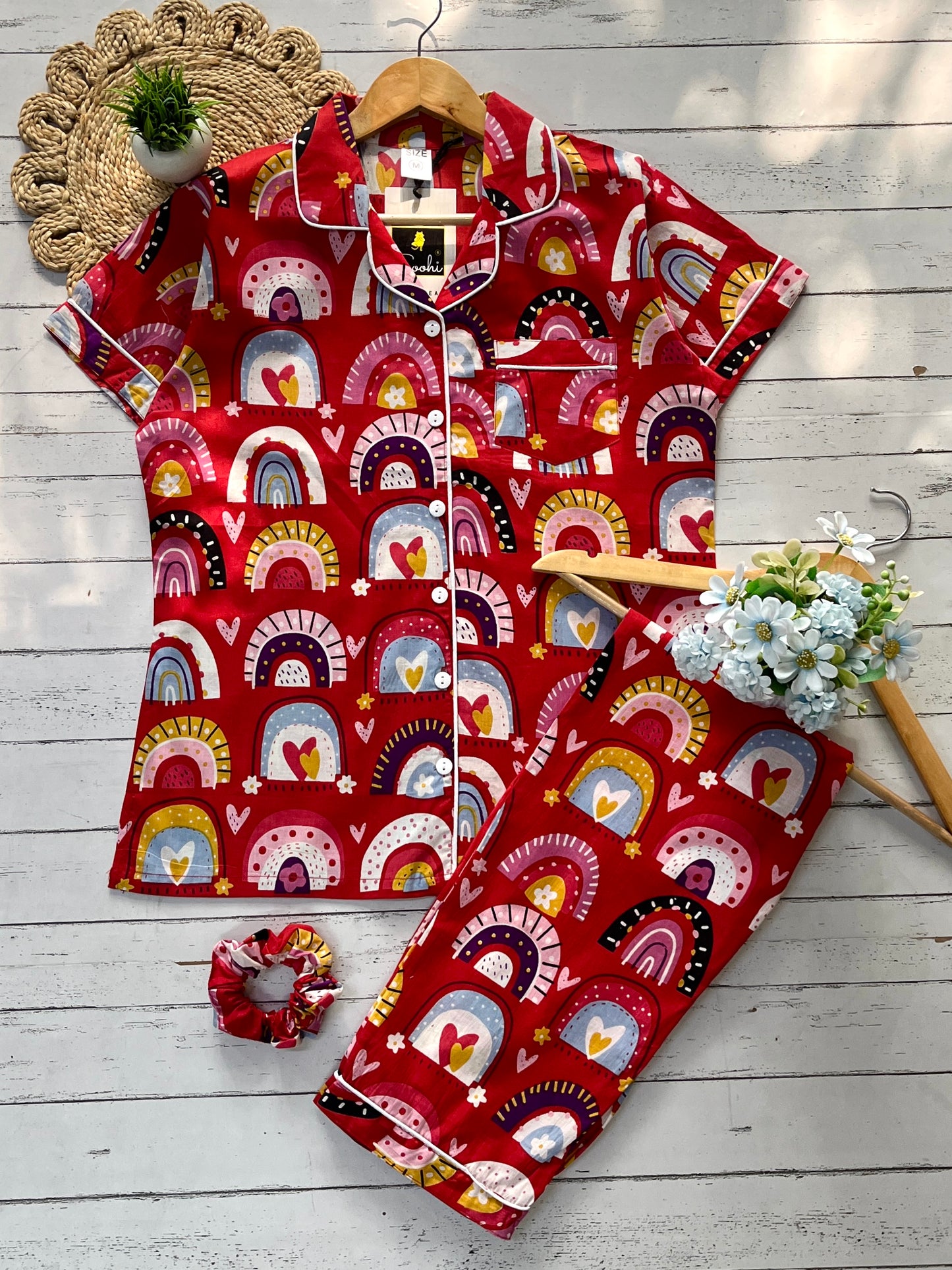 Red Rainbow Pj Set (Women)