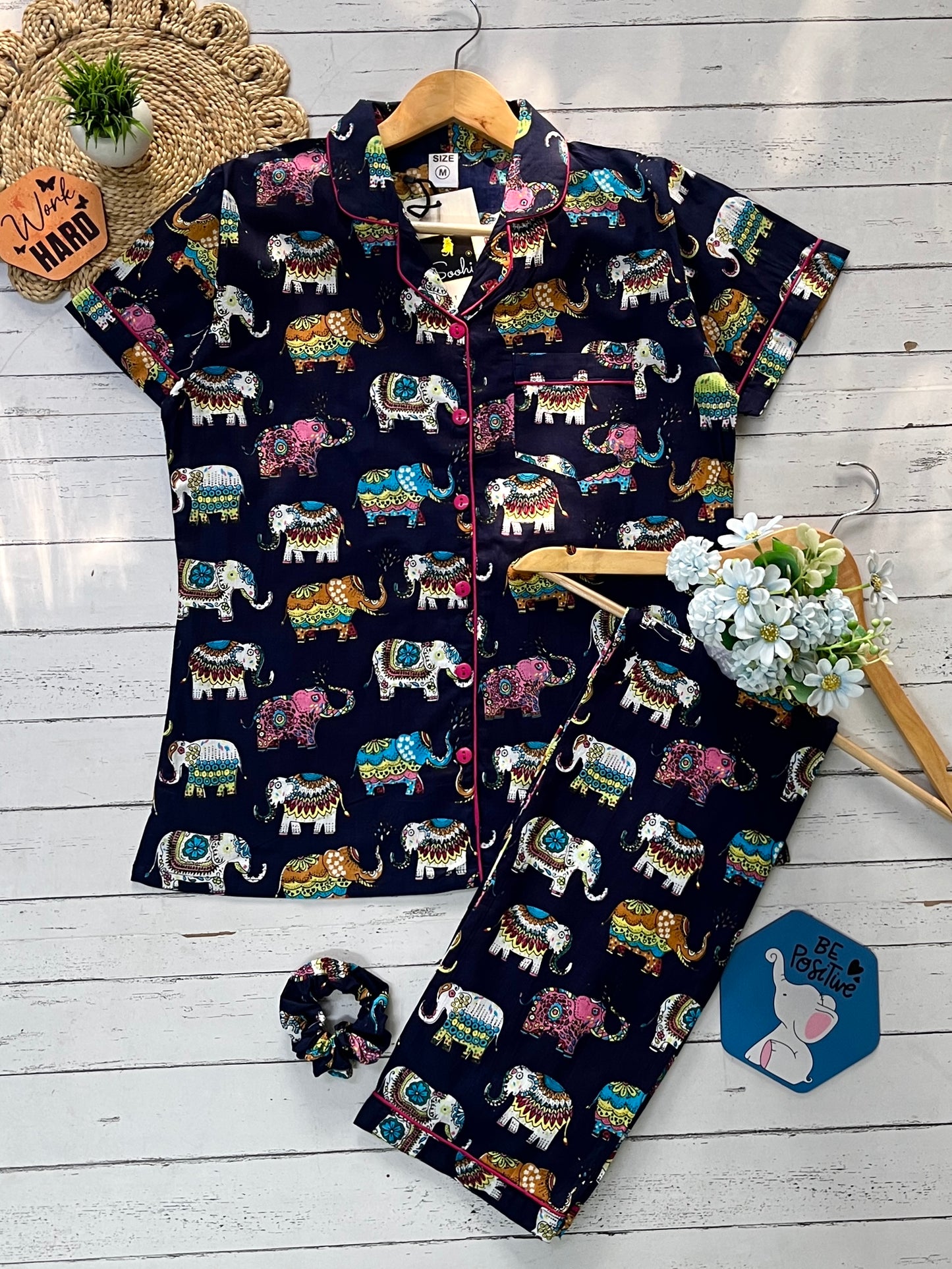 Multi Elephant Pj Set (Women)