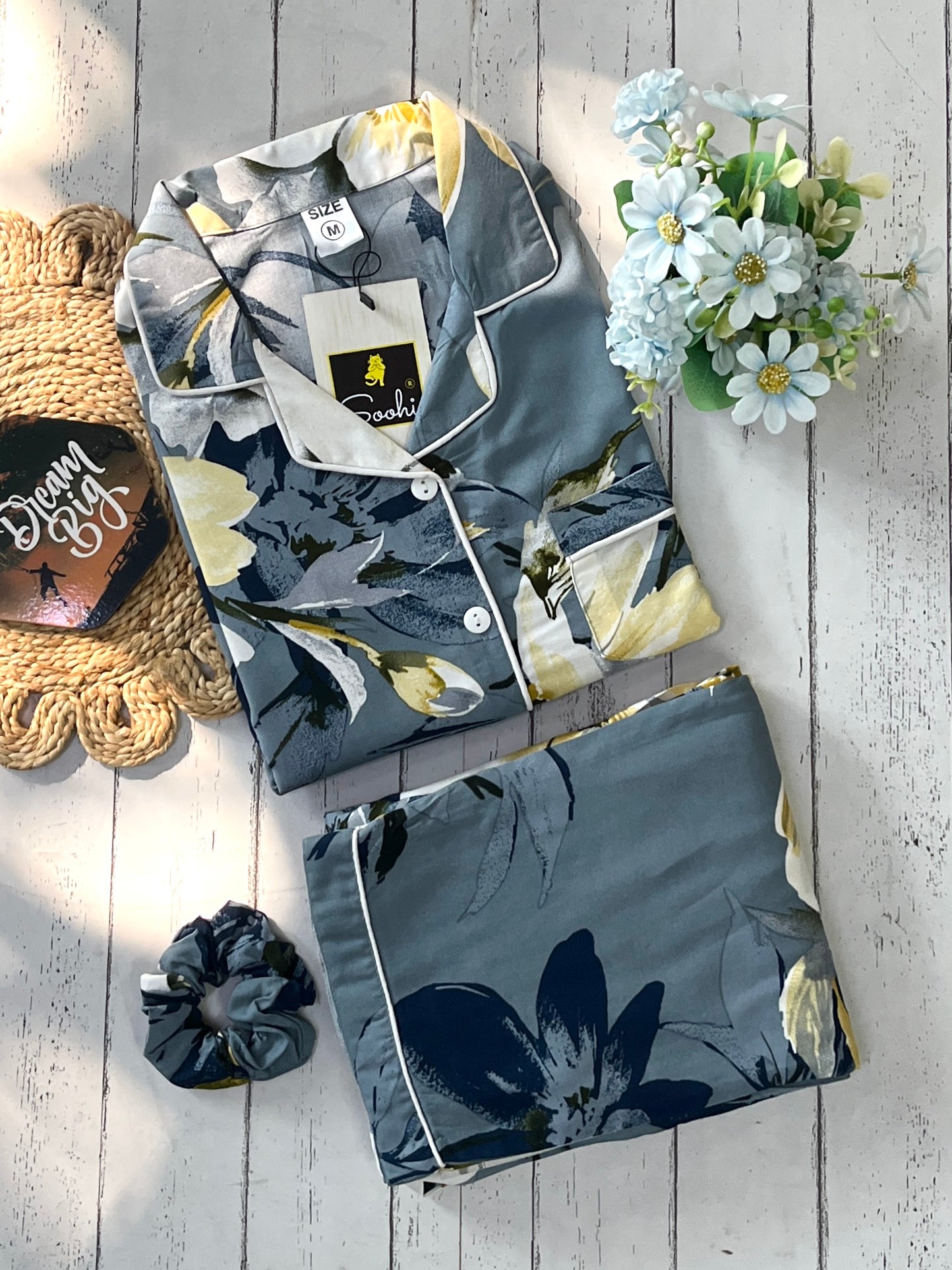 Grey Floral PJ Set ( Women )