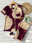 Wine Flora Pj Set (Women)