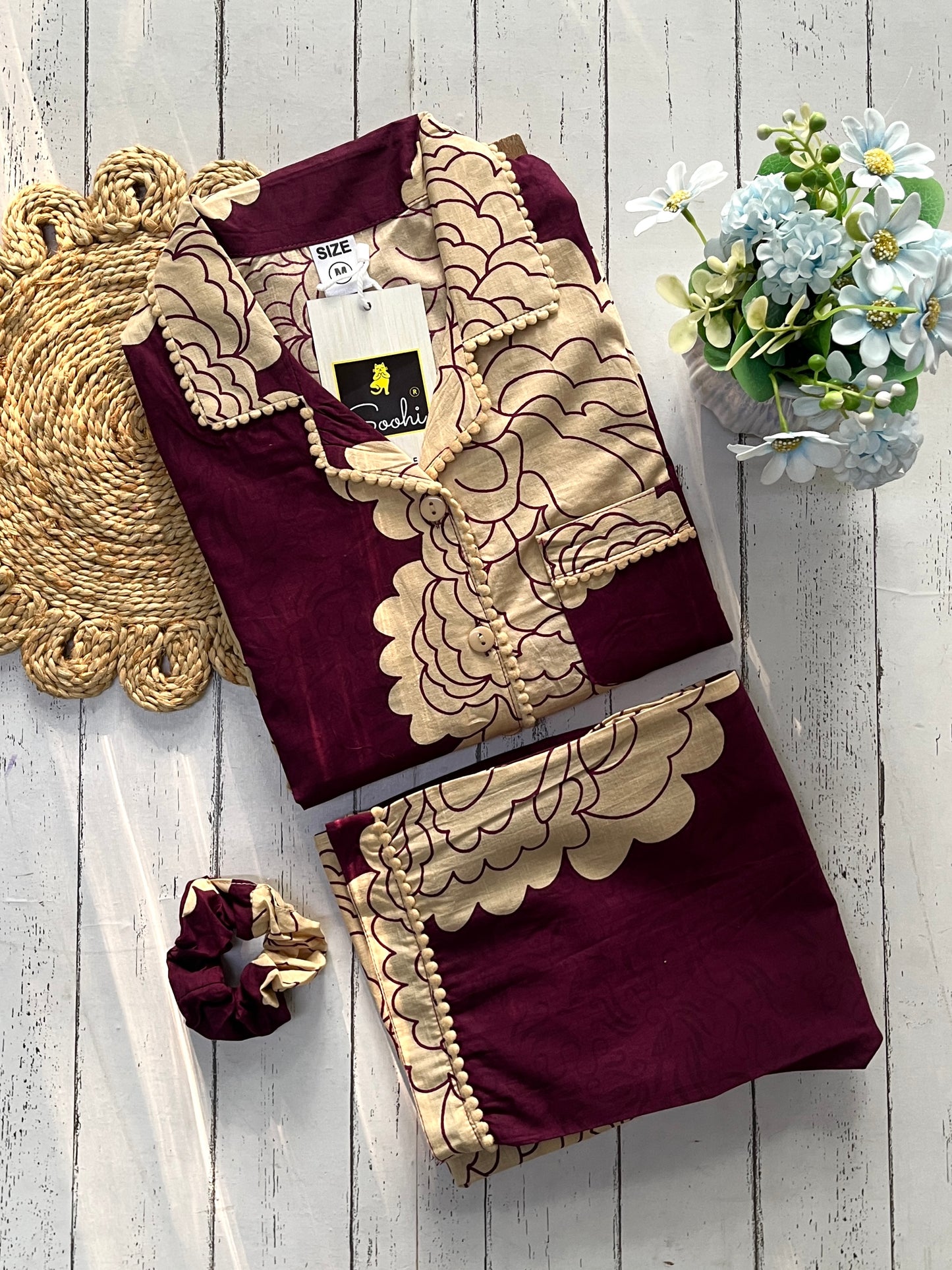 Wine Flora Pj Set (Women)