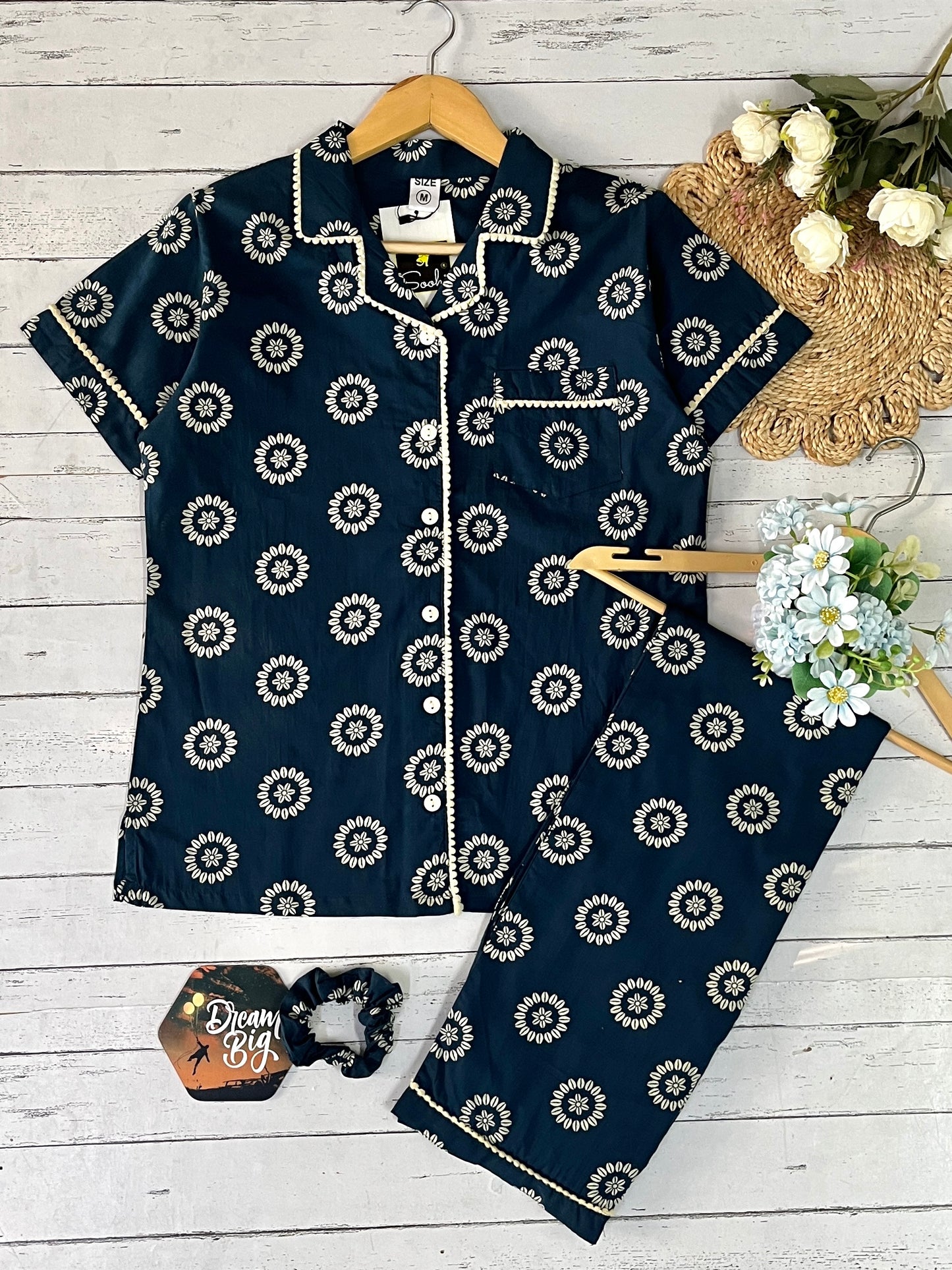 Peacock Blue Mandala Pj Set (Women)