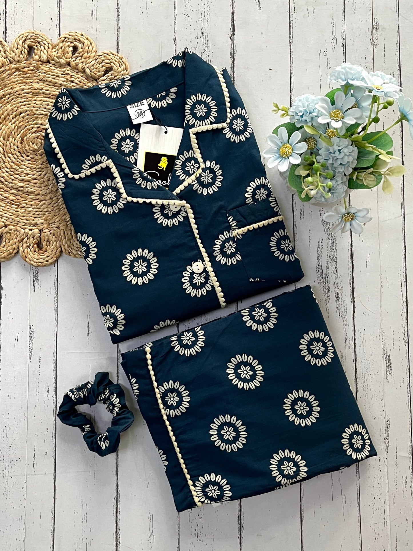 Peacock Blue Mandala Pj Set (Women)