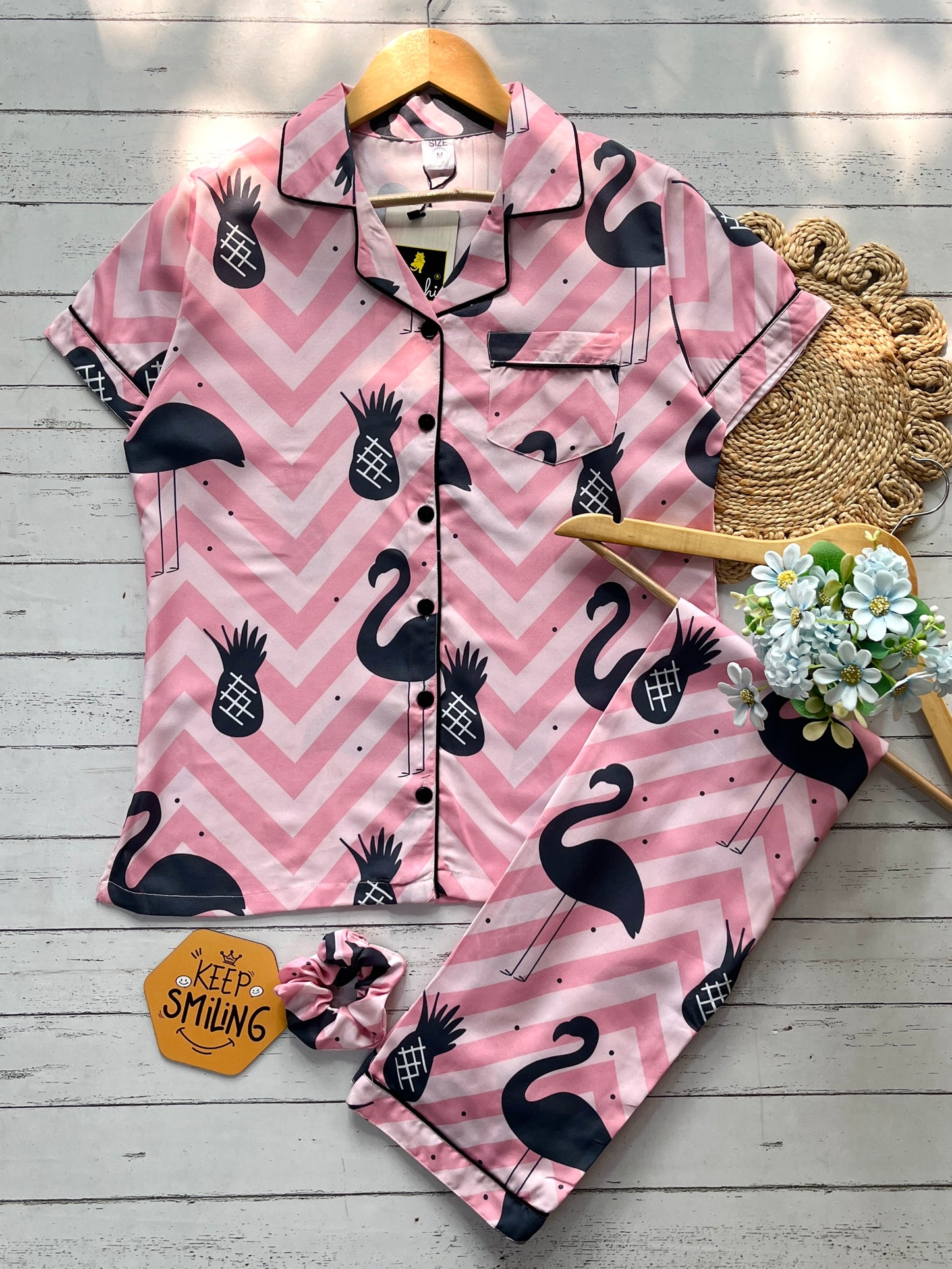 Peach Flamingo PJ Set (Women)
