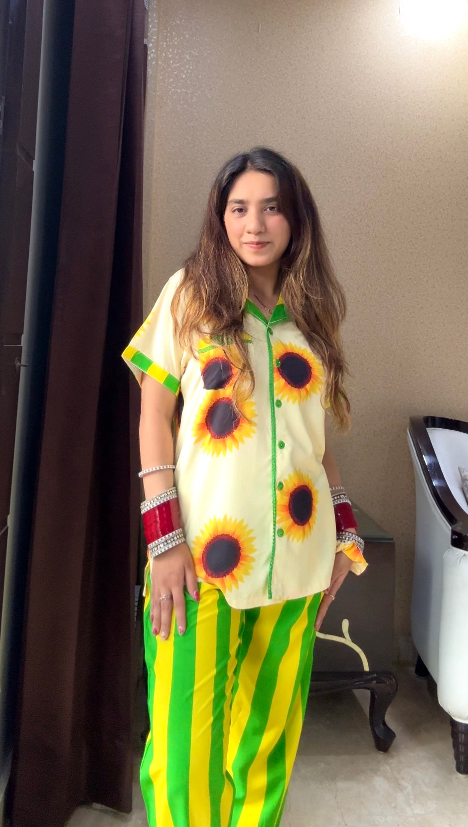 Sun Flower Stripe PJ Set ( Women )