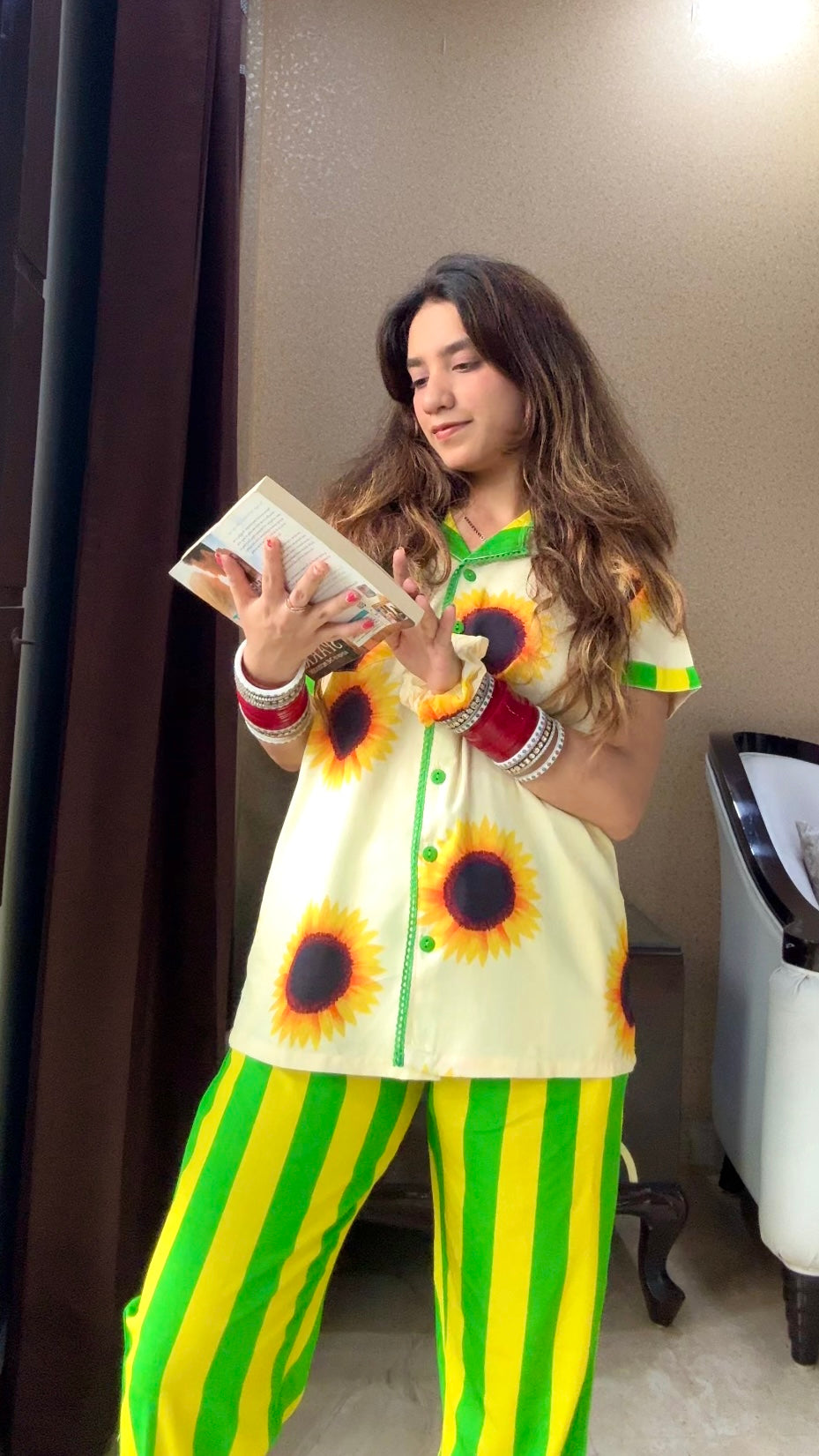Sun Flower Stripe PJ Set ( Women )