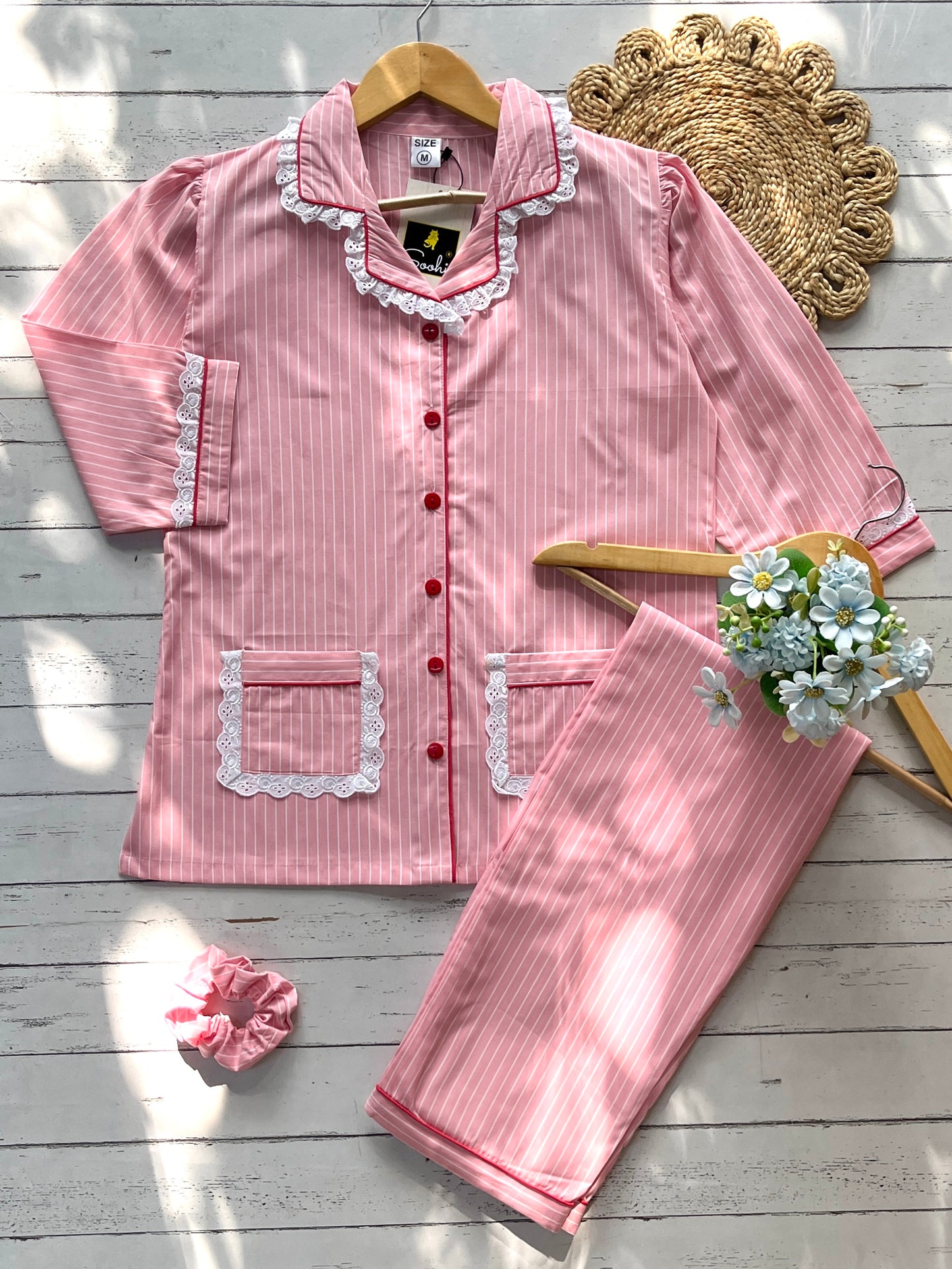 Peach Stripes Pj Set (Women)