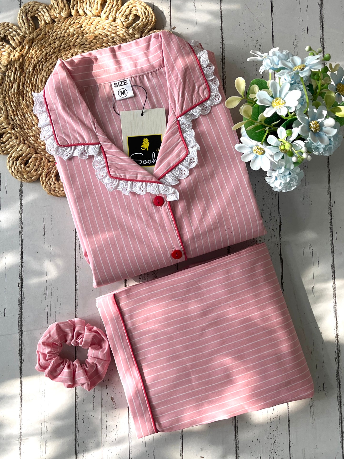 Peach Stripes Pj Set (Women)