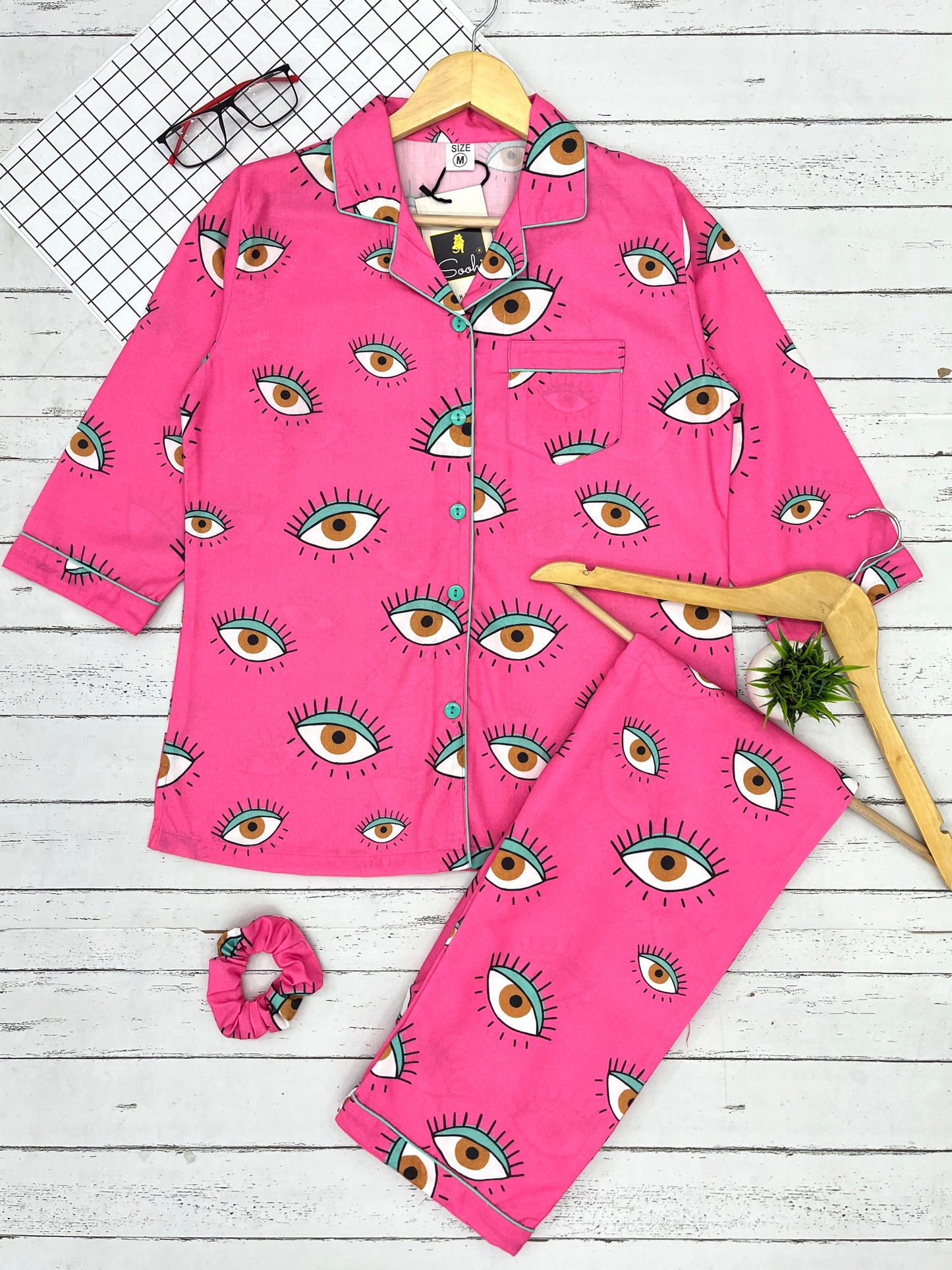Pink eye Pure Cotton PJ Set (Women)