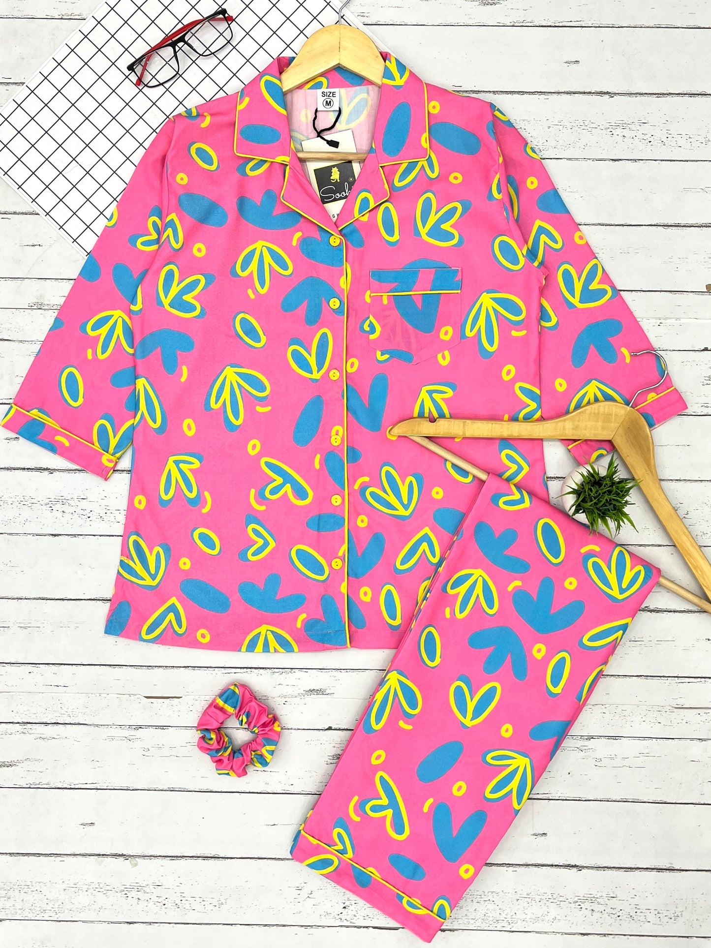 Petal Pop Pure Cotton PJ Set (Women)