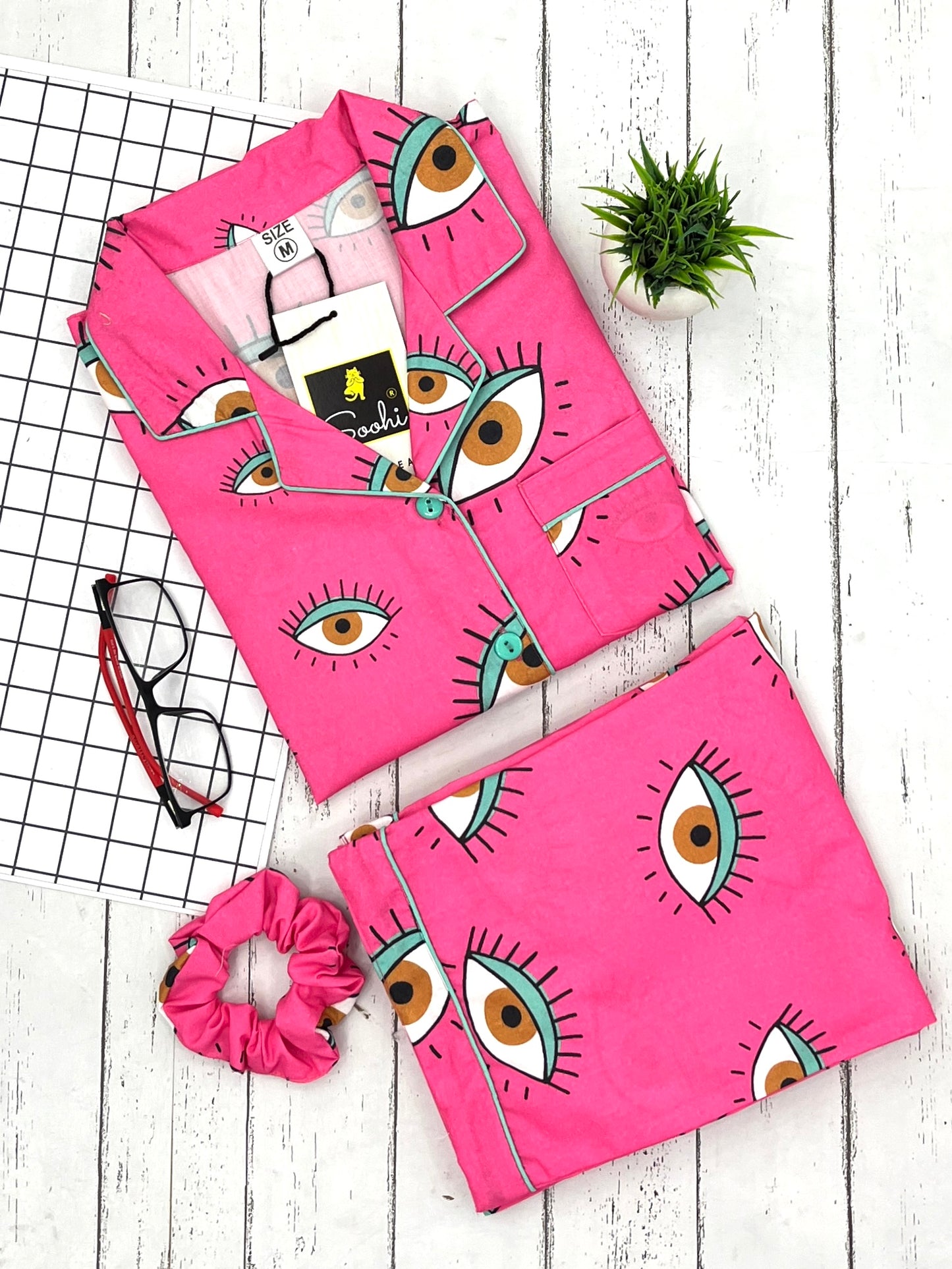 Pink eye Pure Cotton PJ Set (Women)