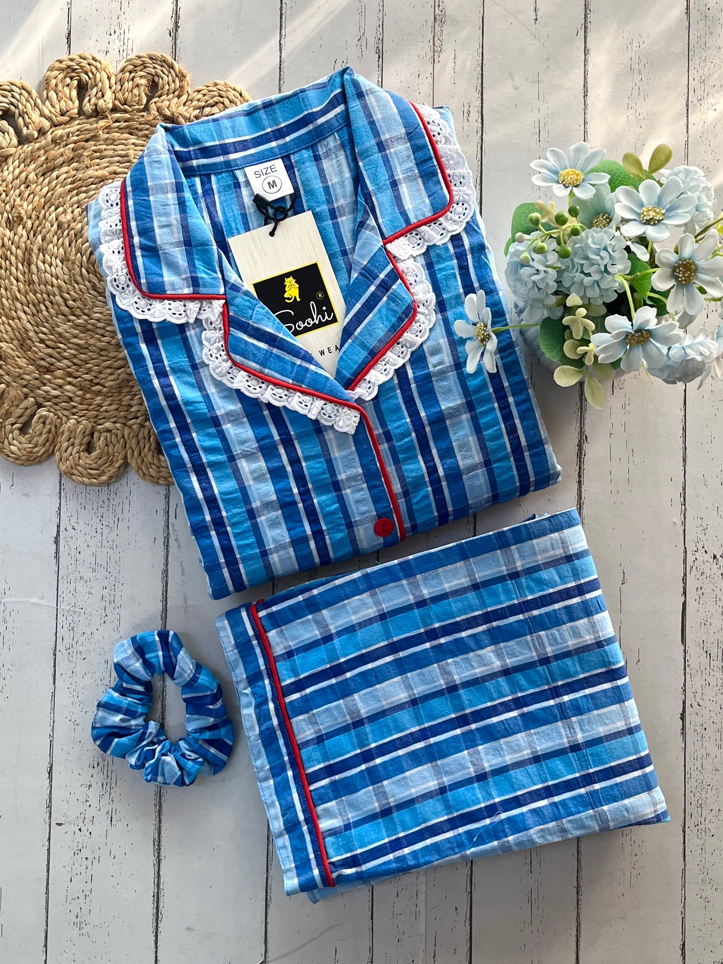 Blue Check Pj Set (Women)
