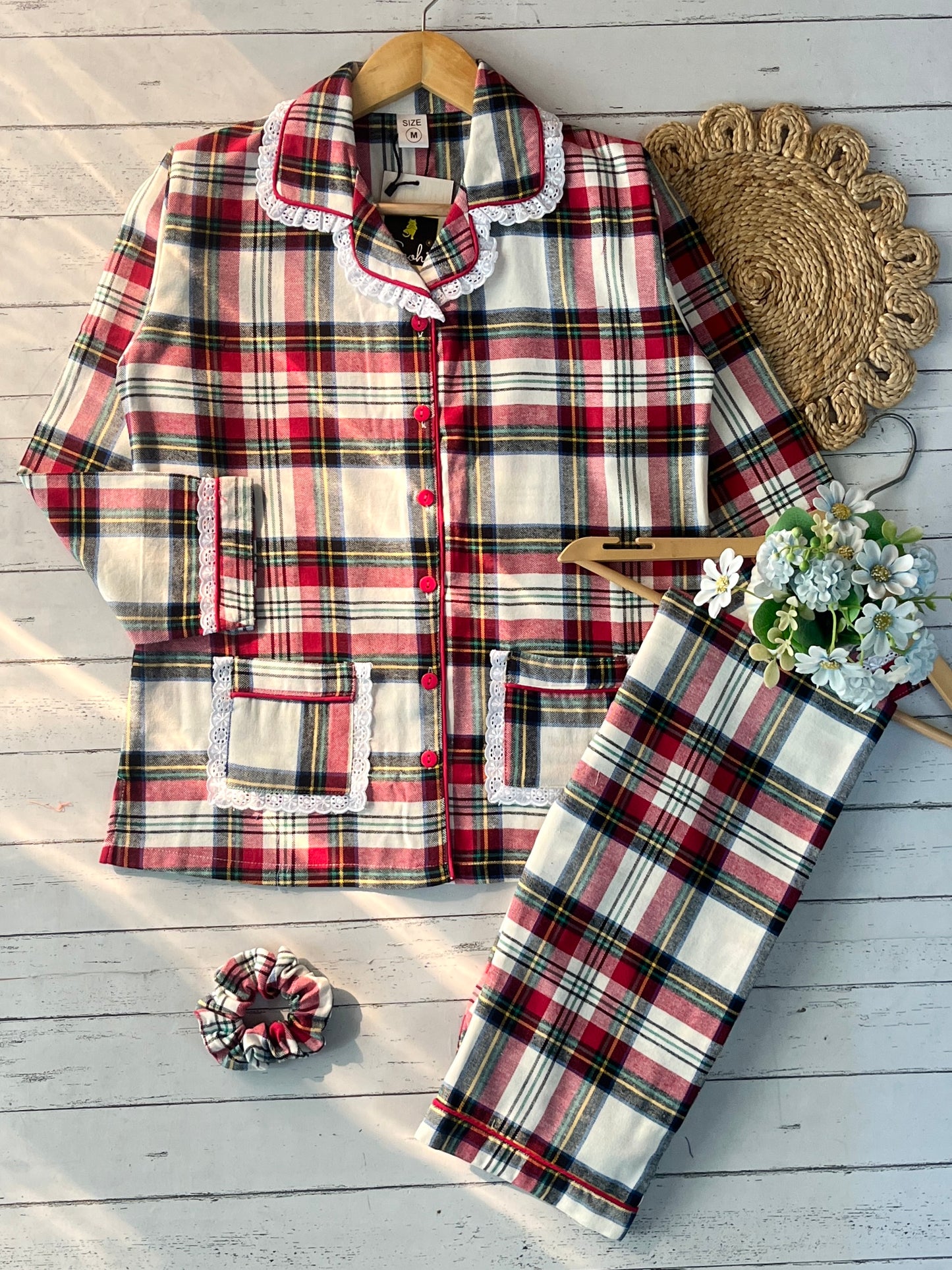 White Check Winter PJ Set (Women)