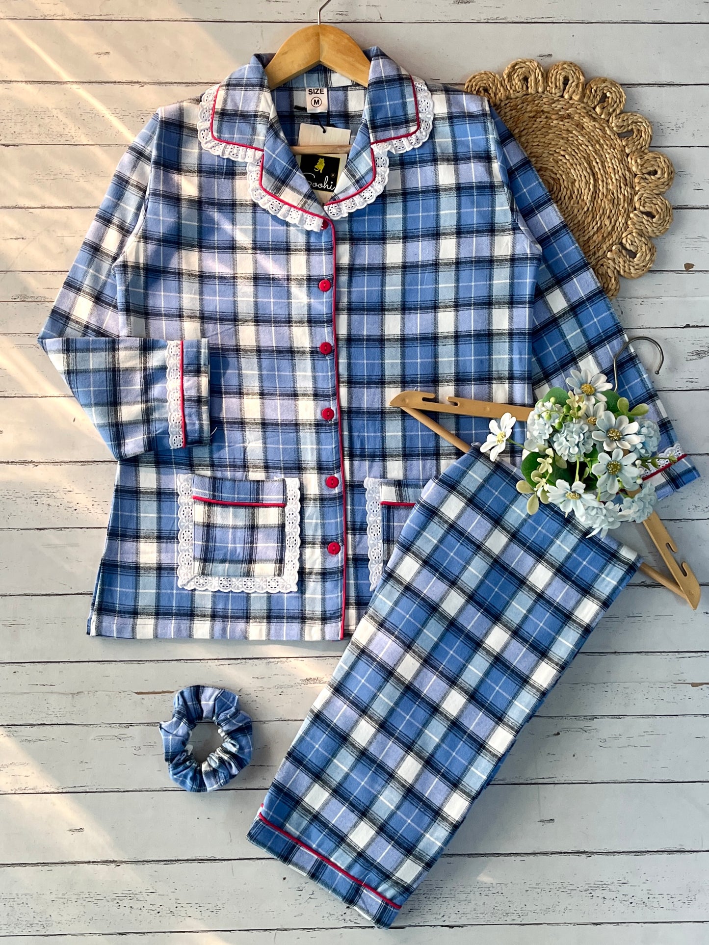 Blue Winter Check PJ Set (Women)