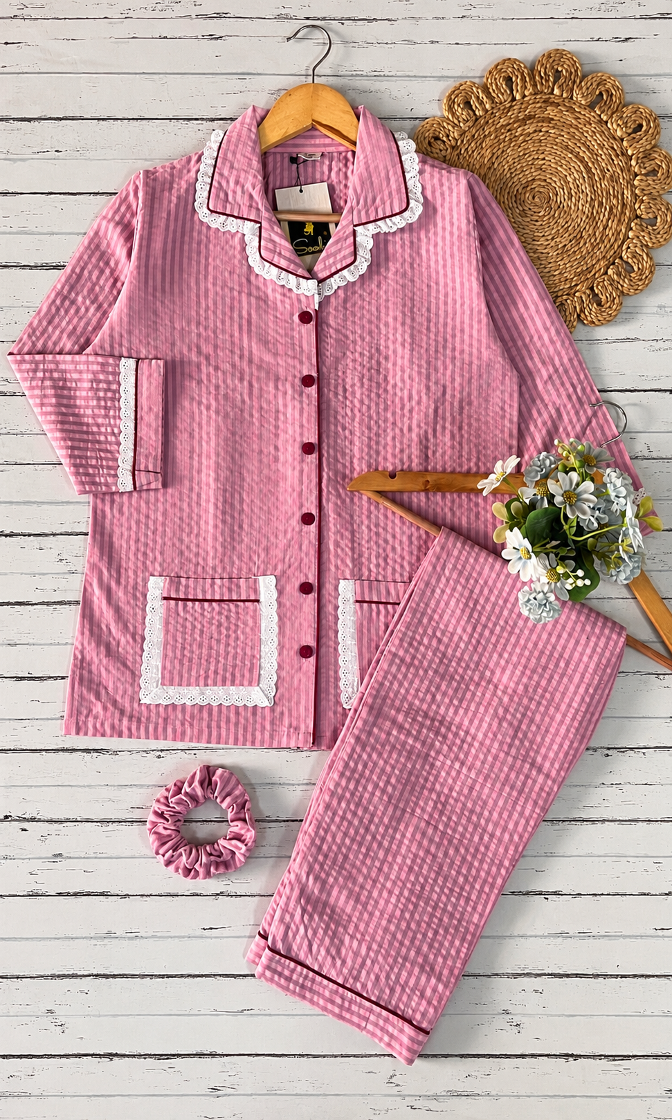 Pink Soft Stripe Pj Set