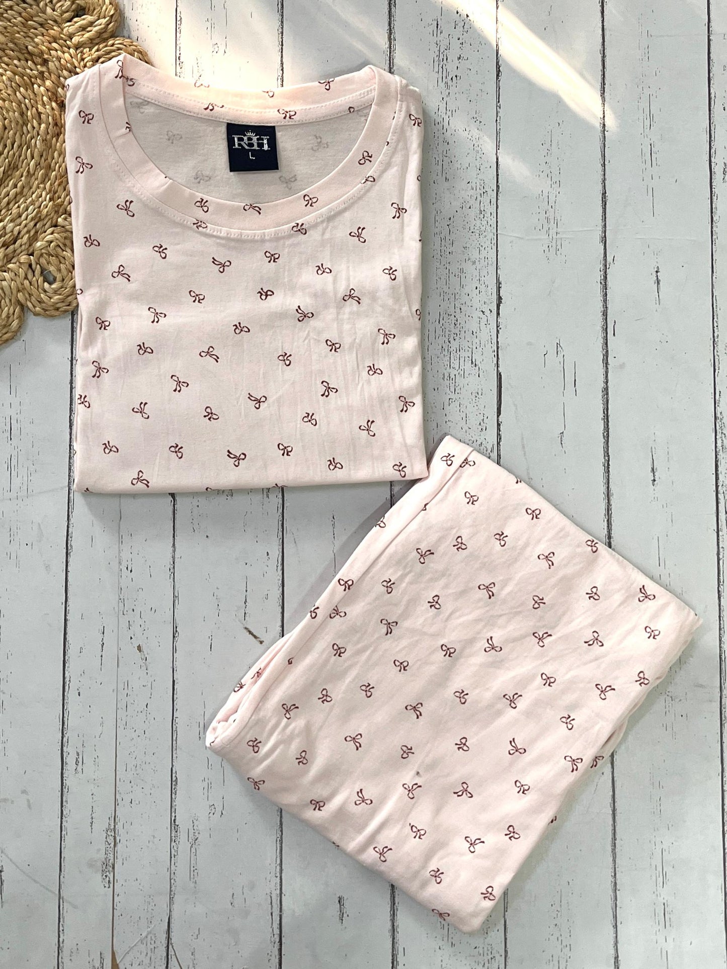 Peach cue bows Pj Set (Women)
