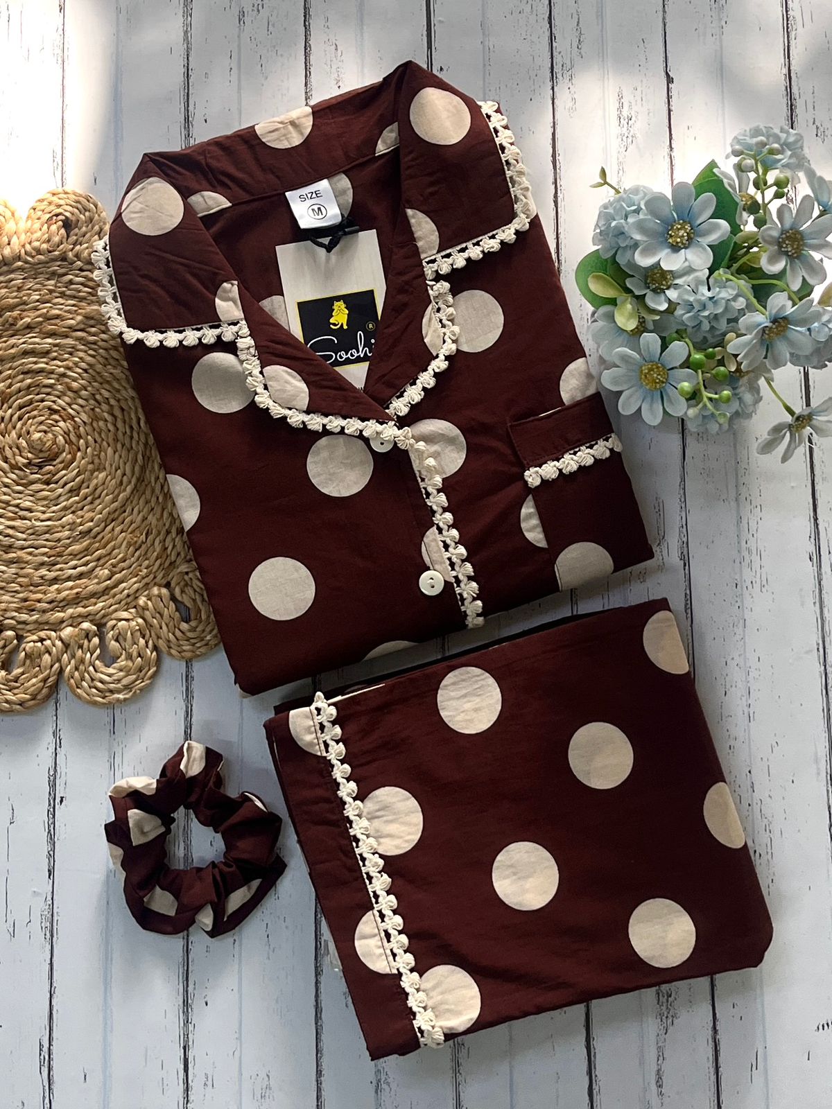 Brown Polka Pj Set (Women)
