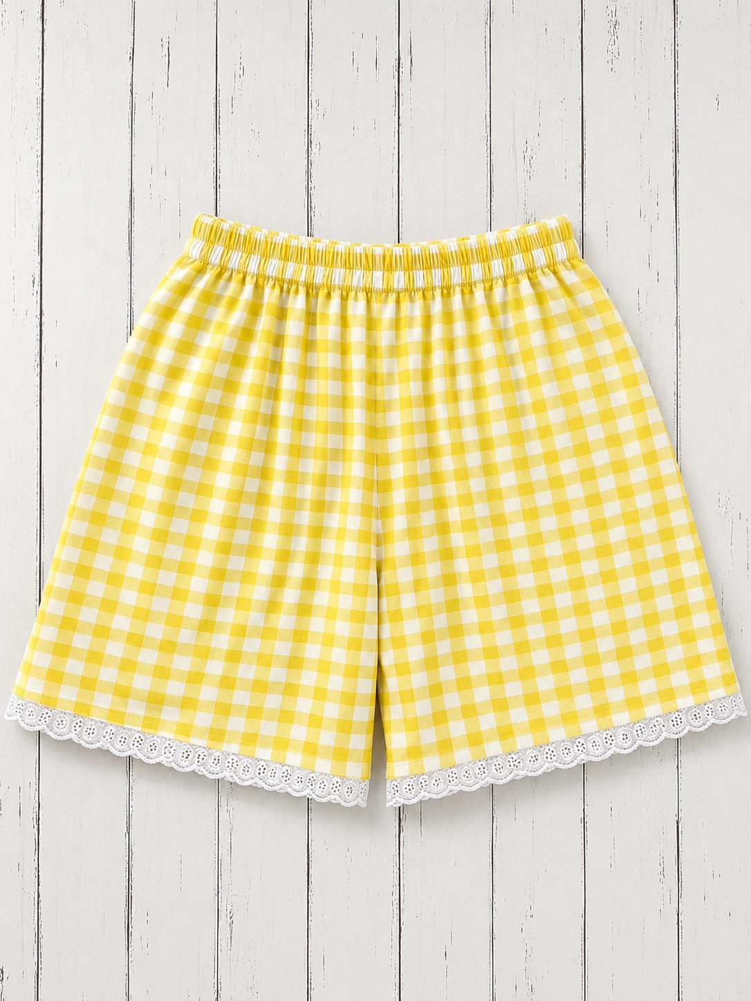 Yellow check shorts