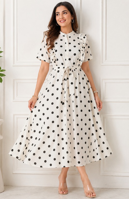 Black Polka Women Dress