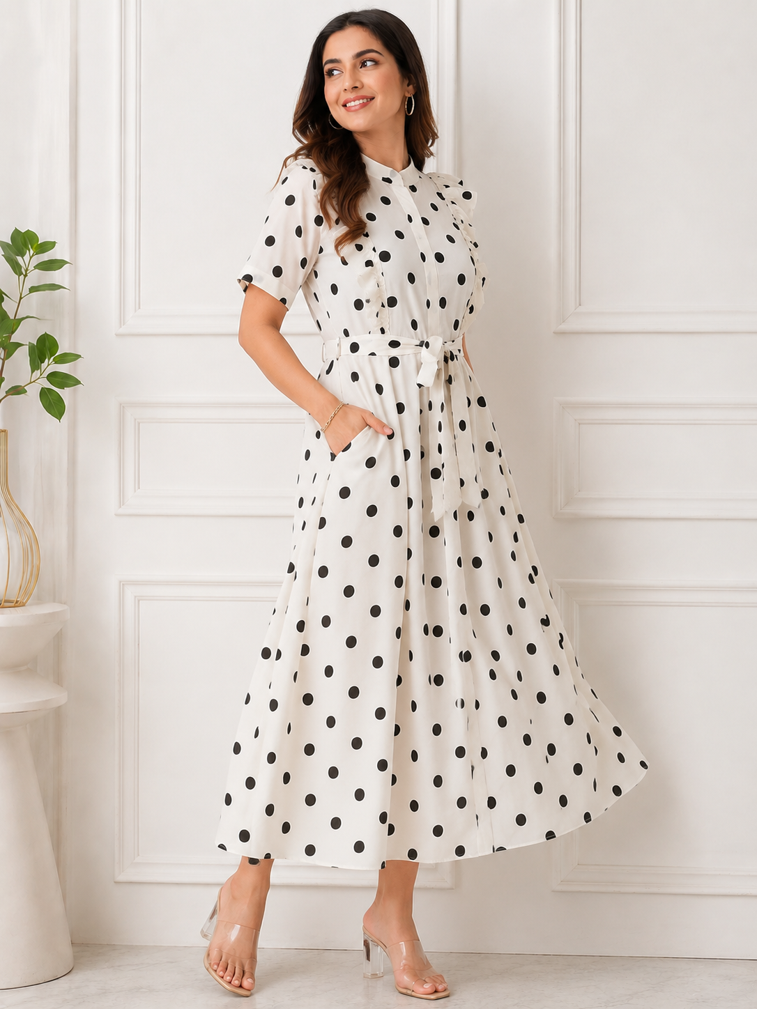 Black Polka Women Dress