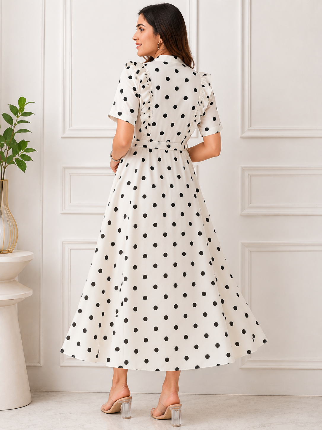 Black Polka Women Dress