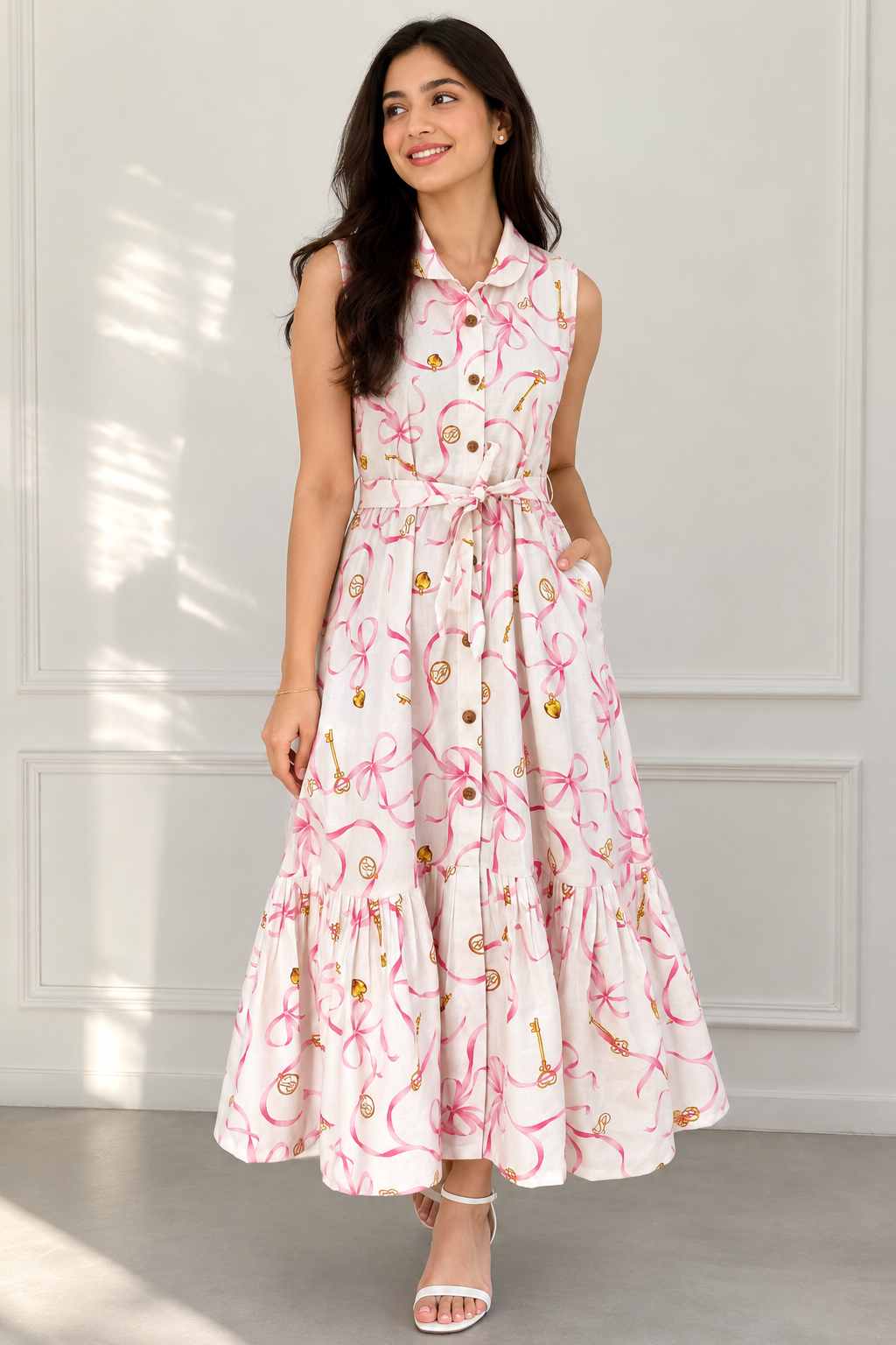 White Bows Women Dress