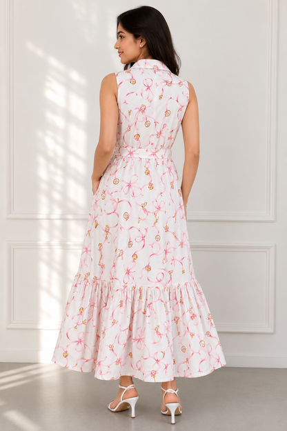 White Bows Women Dress