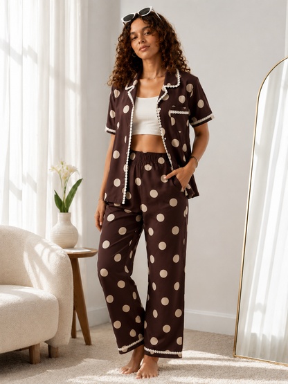 Brown Polka Pj Set (Women)