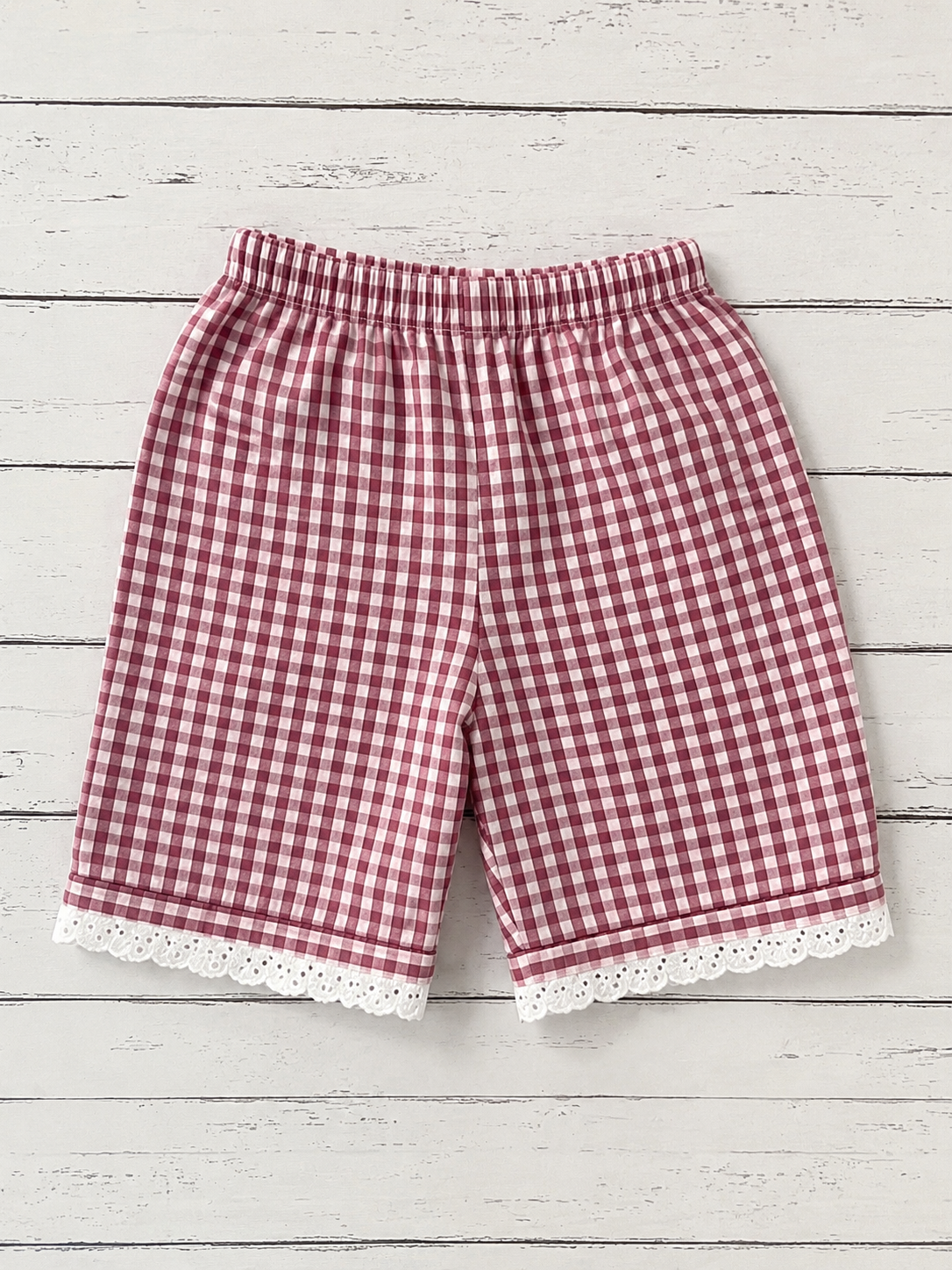 Pink check shorts